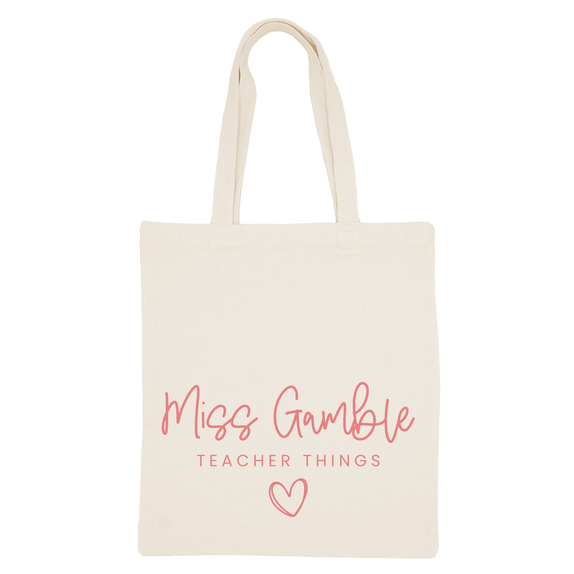 Personalized Teacher Canvas Tote Bag - Teacher Things