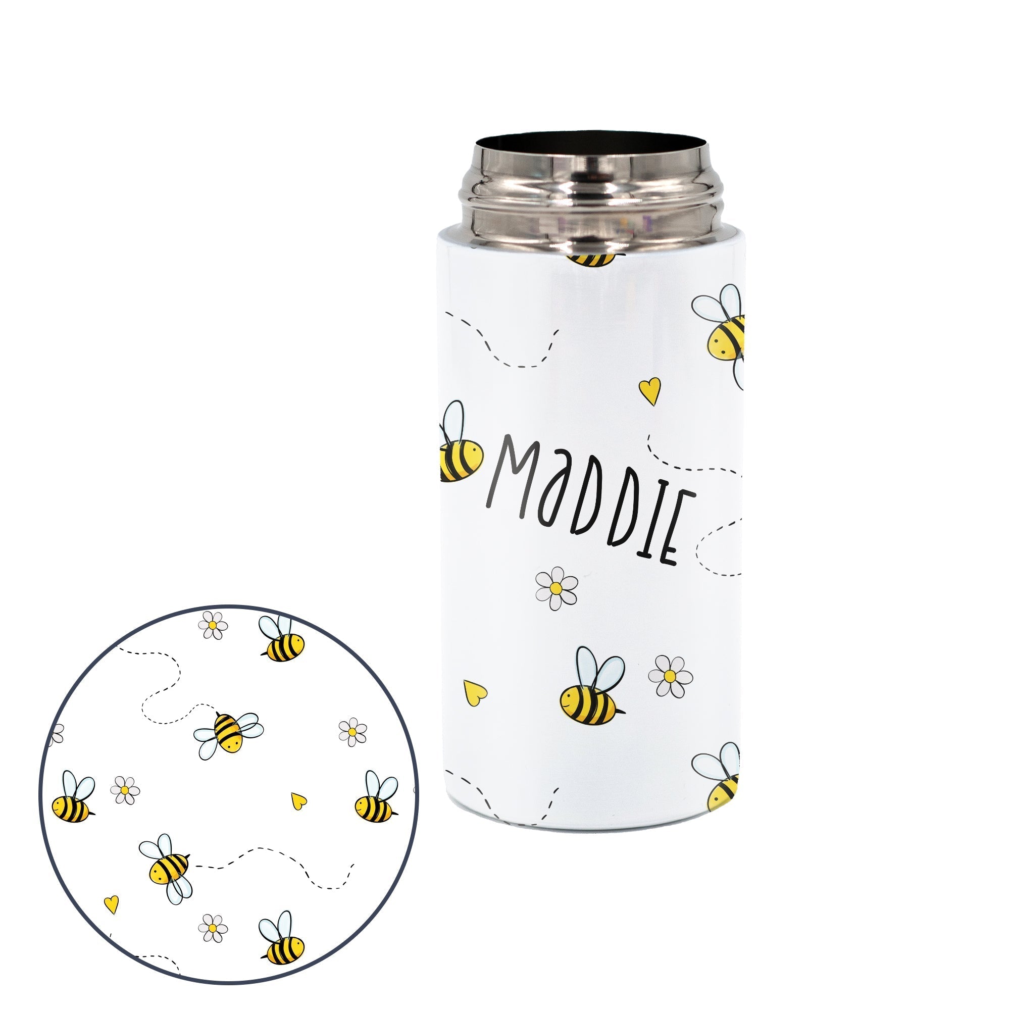 Kids Personalized 12 oz Water Bottle - Orange/Grey Lid