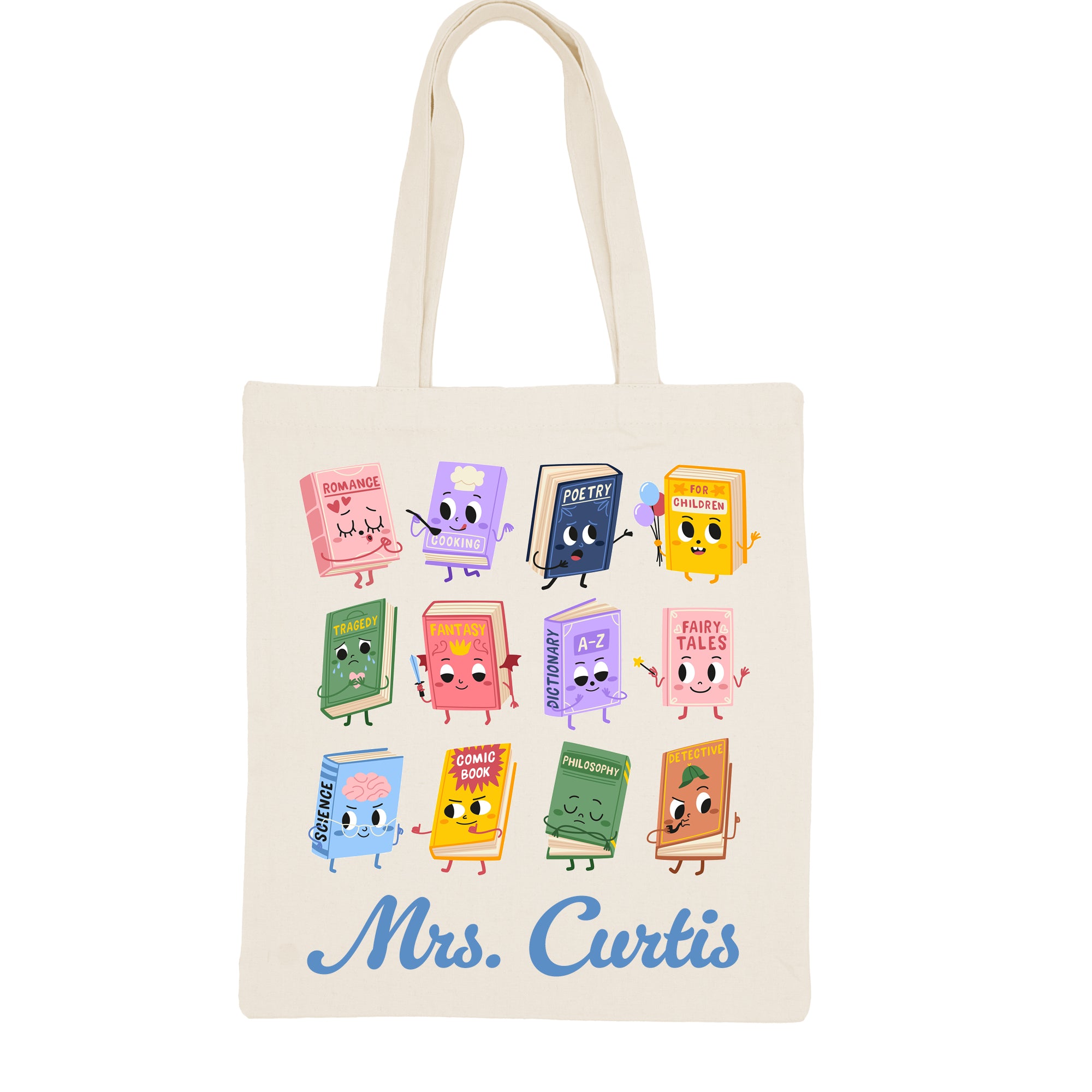 Cute Books - Canvas Tote Bag PERSONALIZED