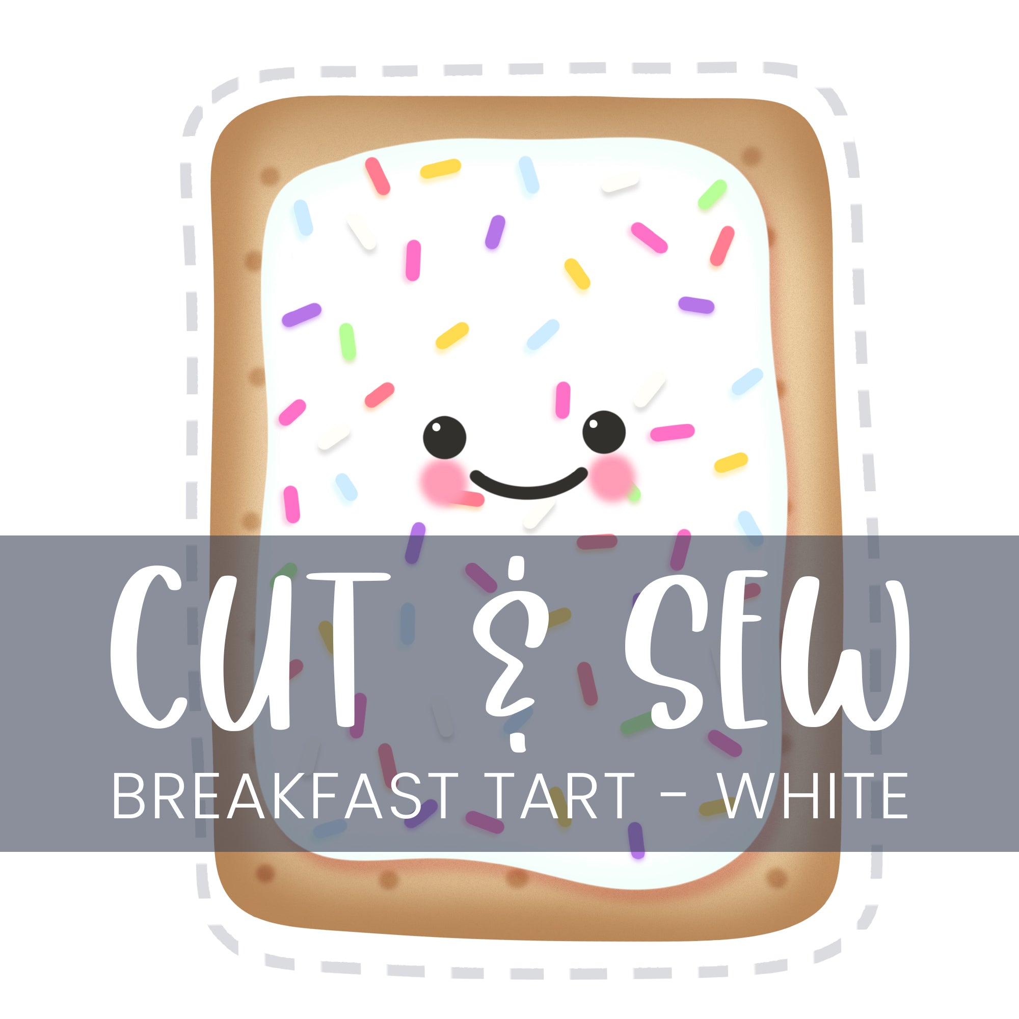 Cut & Sew (Fabric Panel) - Breakfast Tart Plush (WHITE)