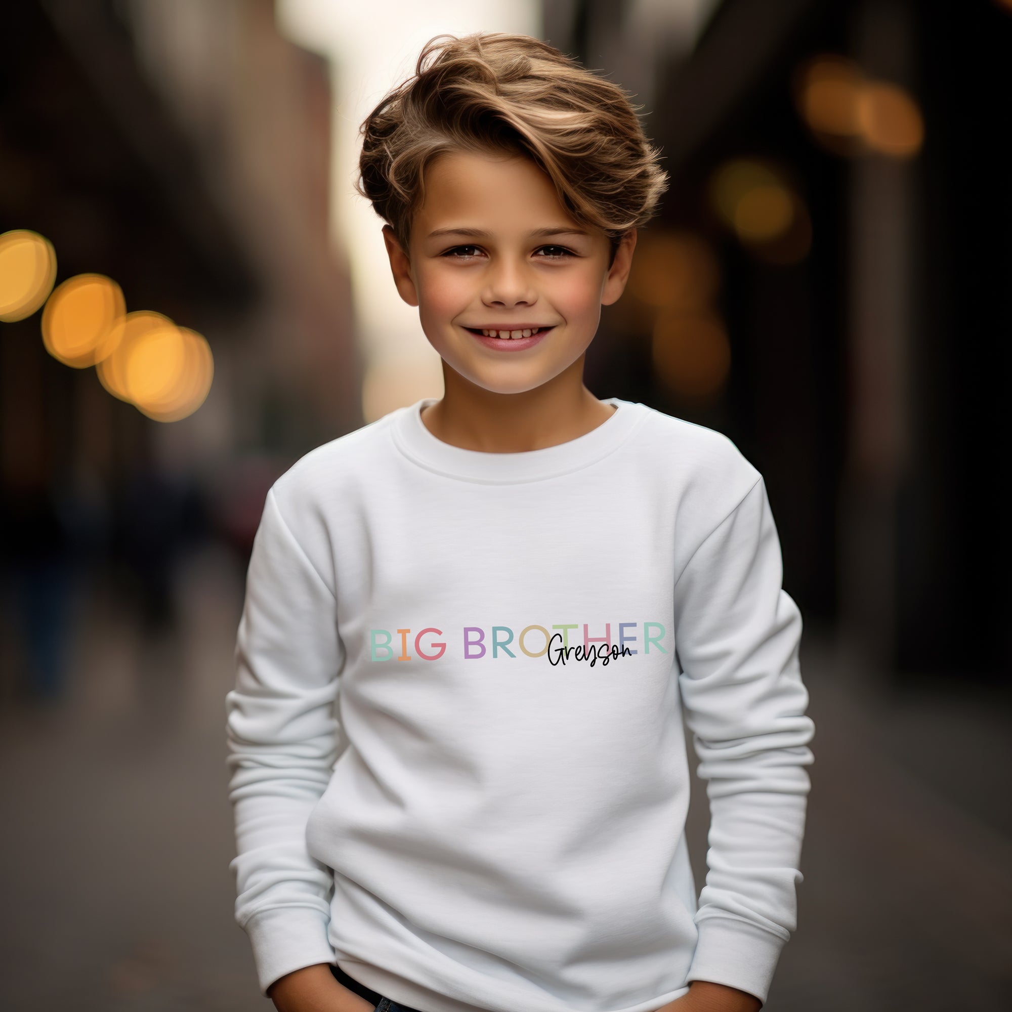 Personalized COLOURFUL CUSTOM TEXT +  Name - Crewneck Sweatshirt (KIDS)