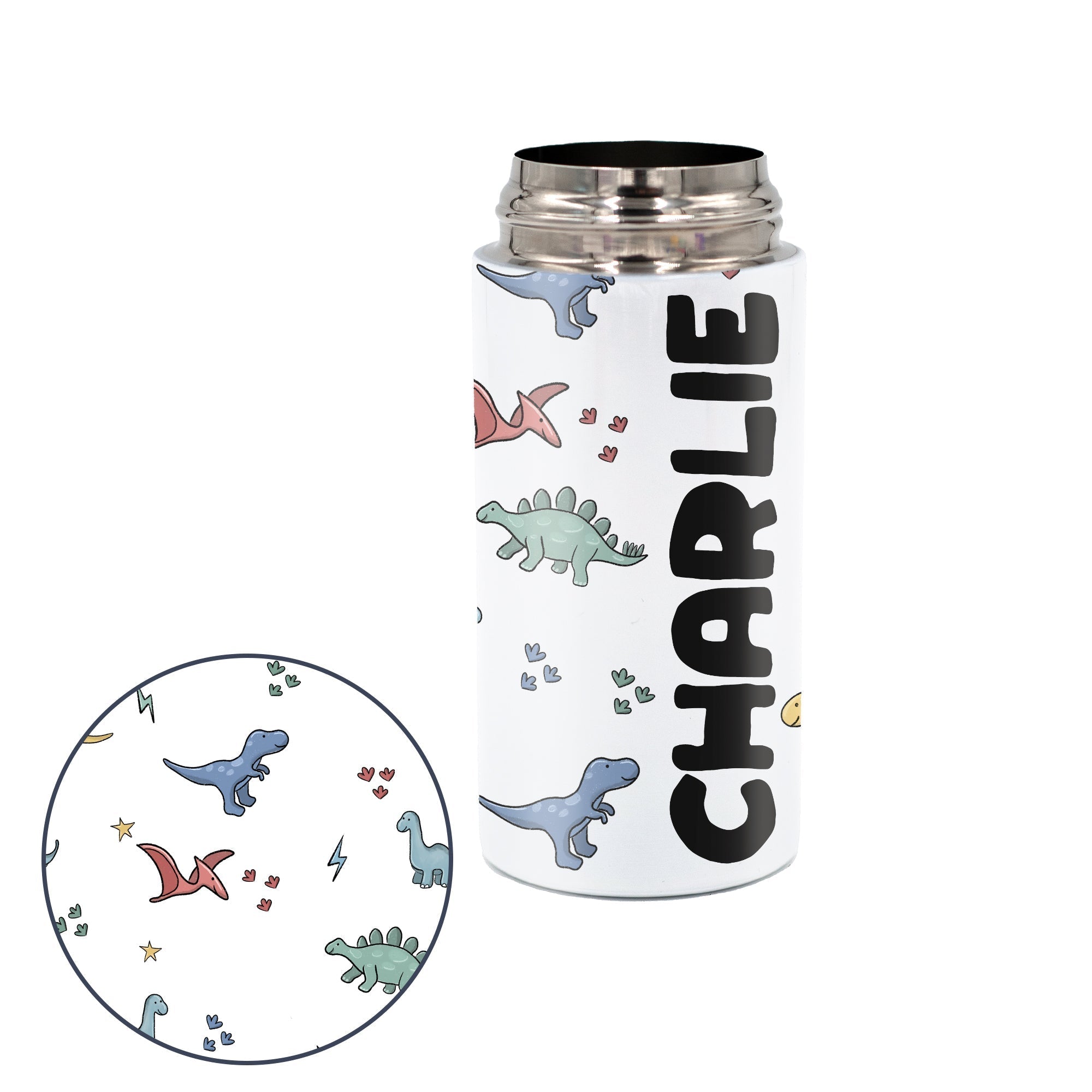Kids Personalized 12 oz Water Bottle - Orange/Grey Lid