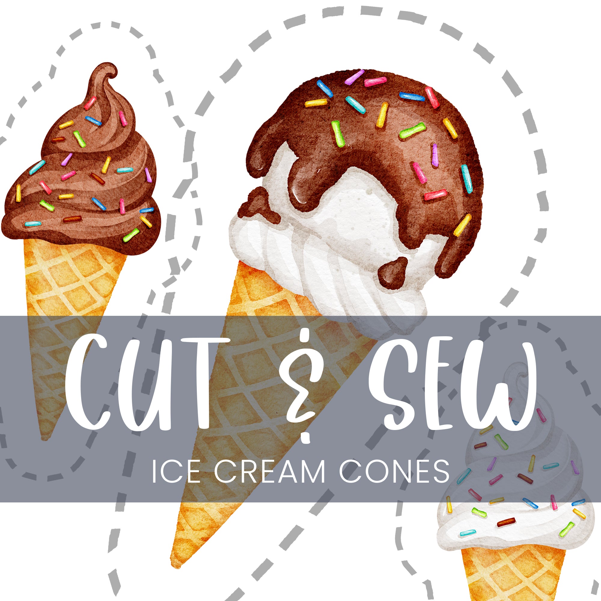 Cut & Sew (Fabric Panel) - Ice Cream Cones