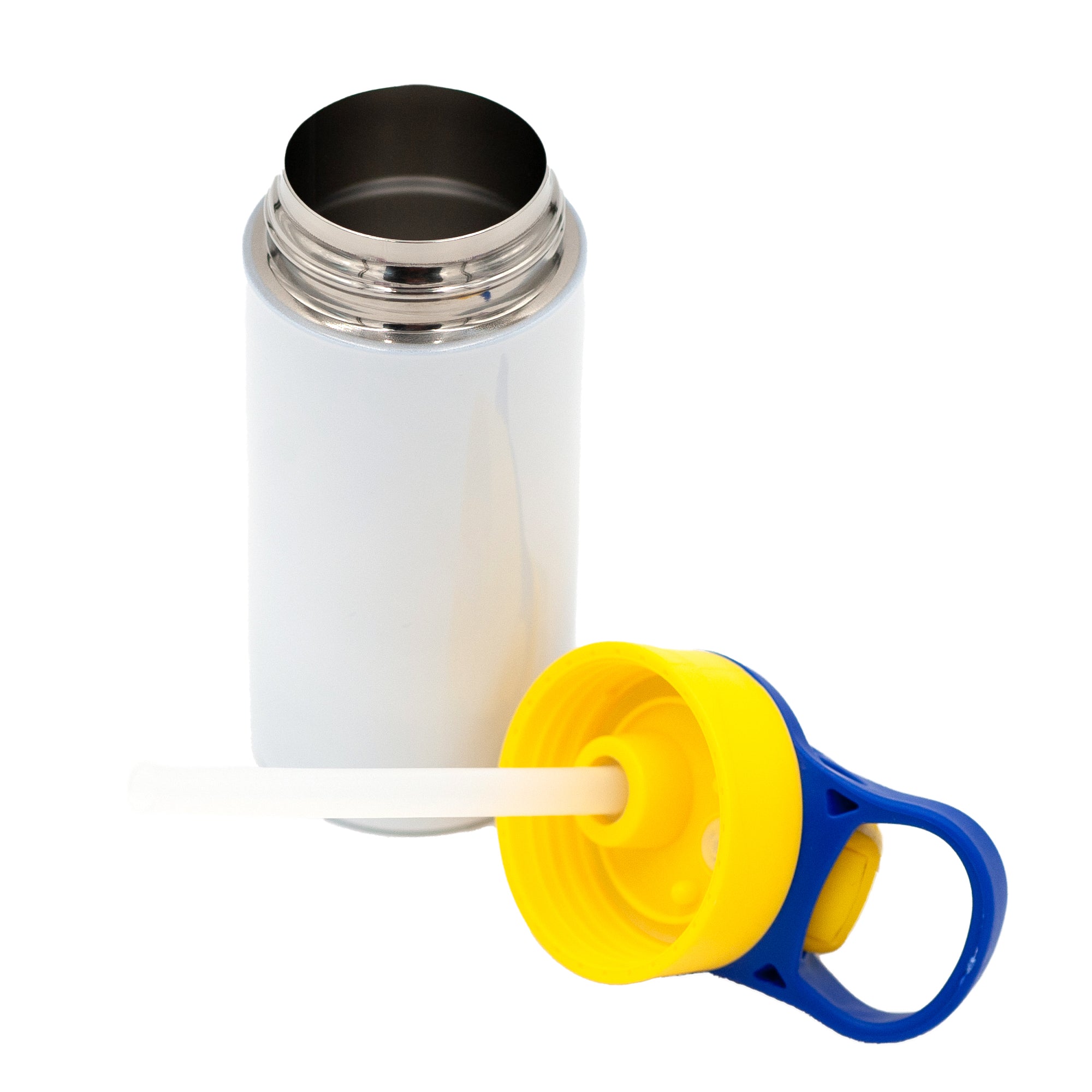 Kids Personalized 12 oz Water Bottle - Blue/Yellow Lid