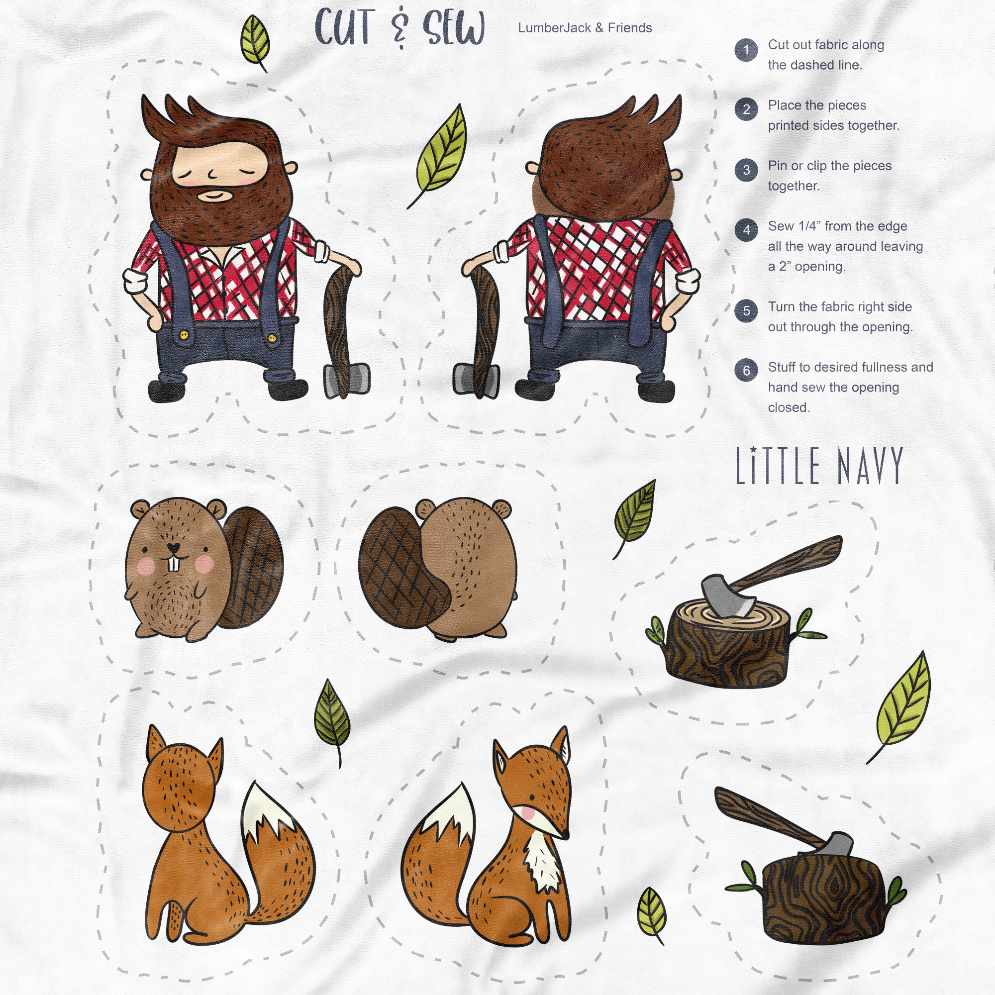 Cut & Sew (Fabric Panel) - LumberJack & Friends