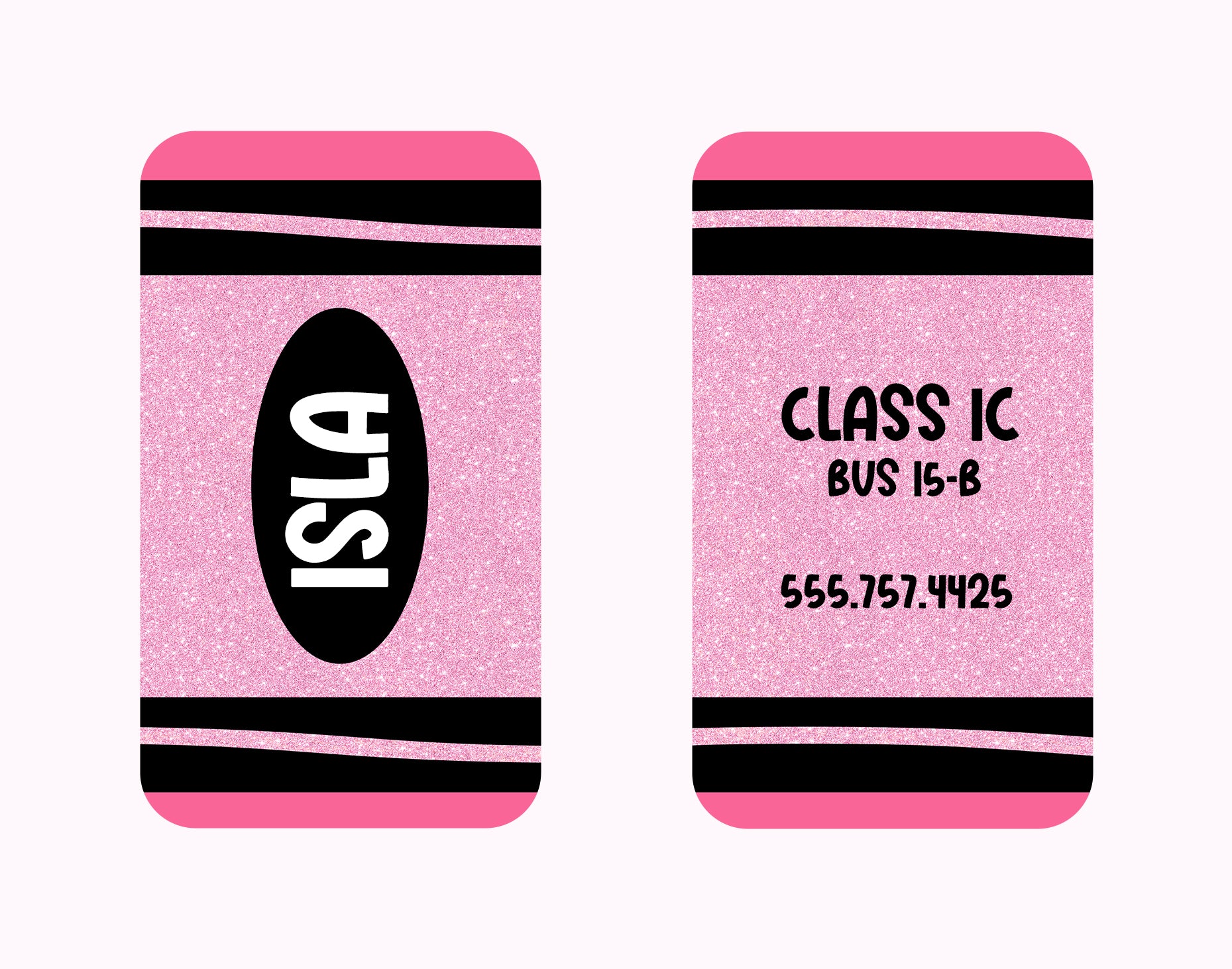 Personalized Name Tag (School/Luggage) - Crayon
