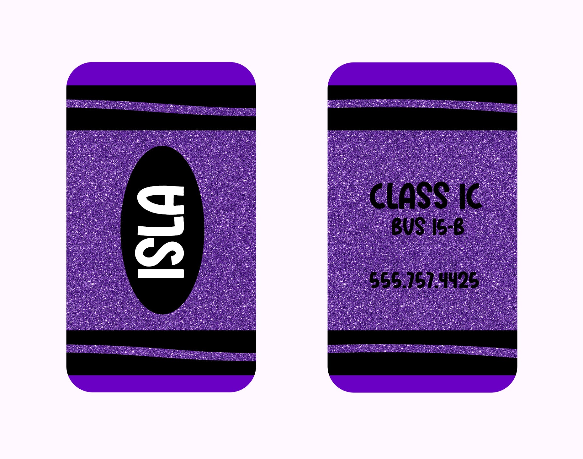 Personalized Name Tag (School/Luggage) - Crayon