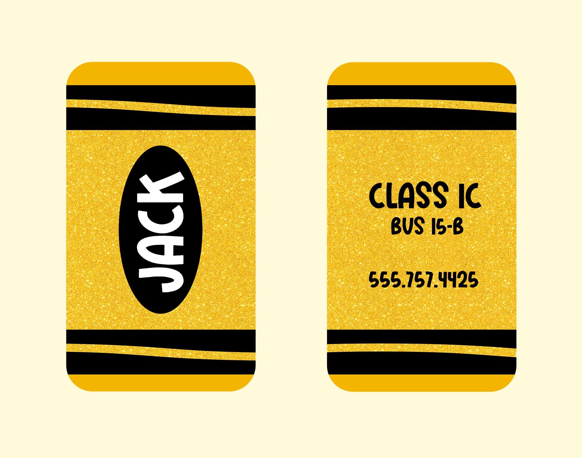 Personalized Name Tag (School/Luggage) - Crayon