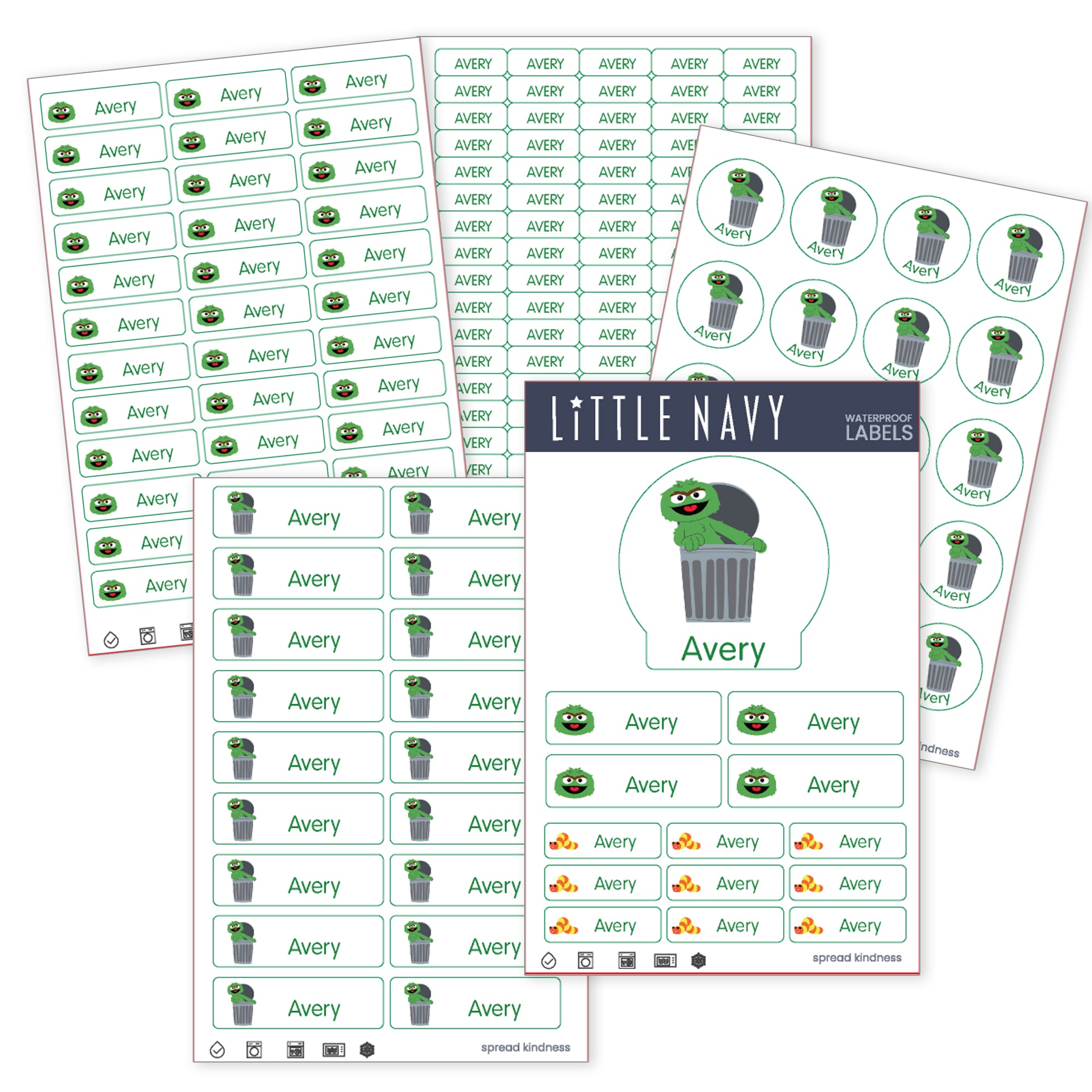 Sesame Street - Oscar the Grouch Ultimate Label Pack - 183 Waterproof Labels