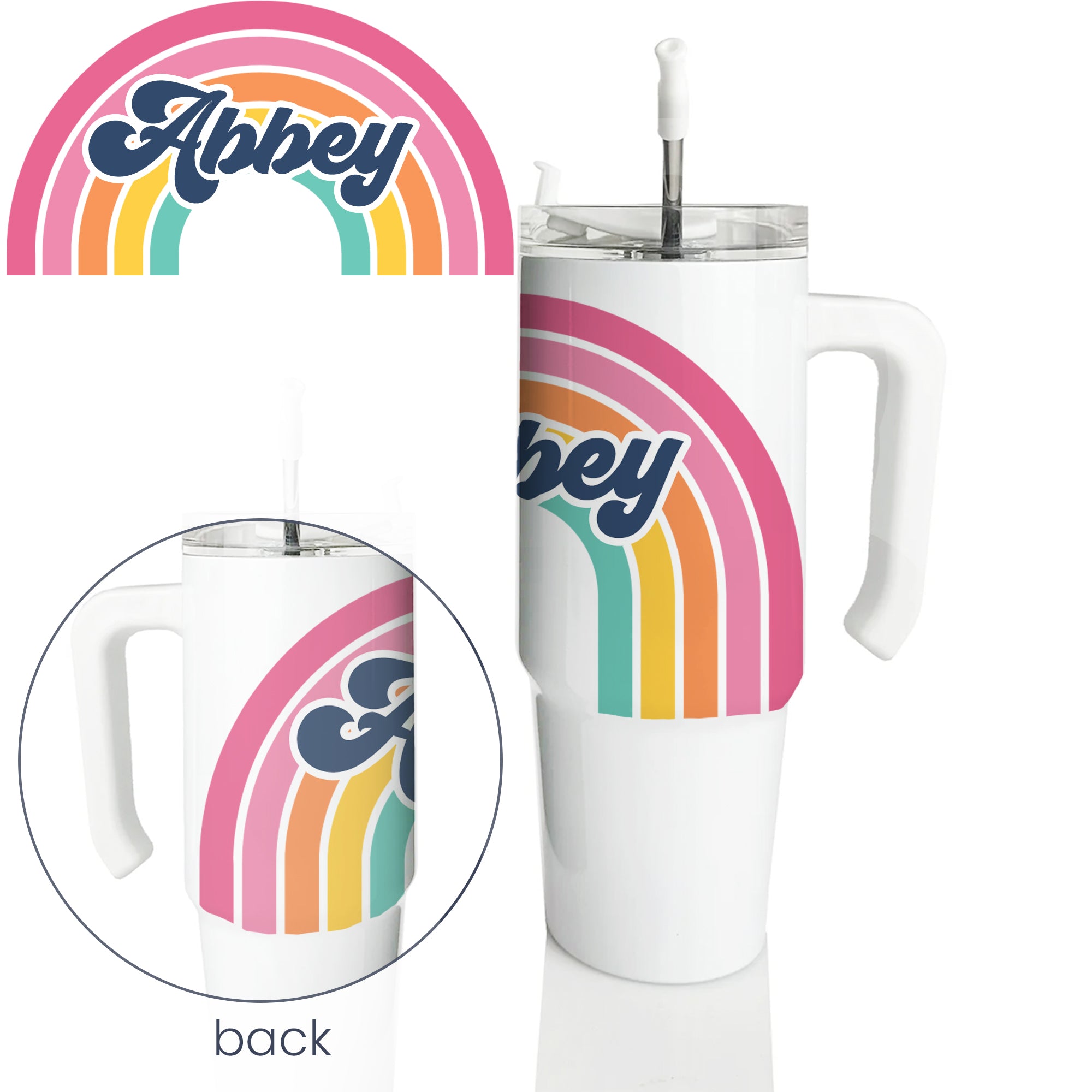 Personalized 30 oz RAINBOW NAME GrippyTumbler