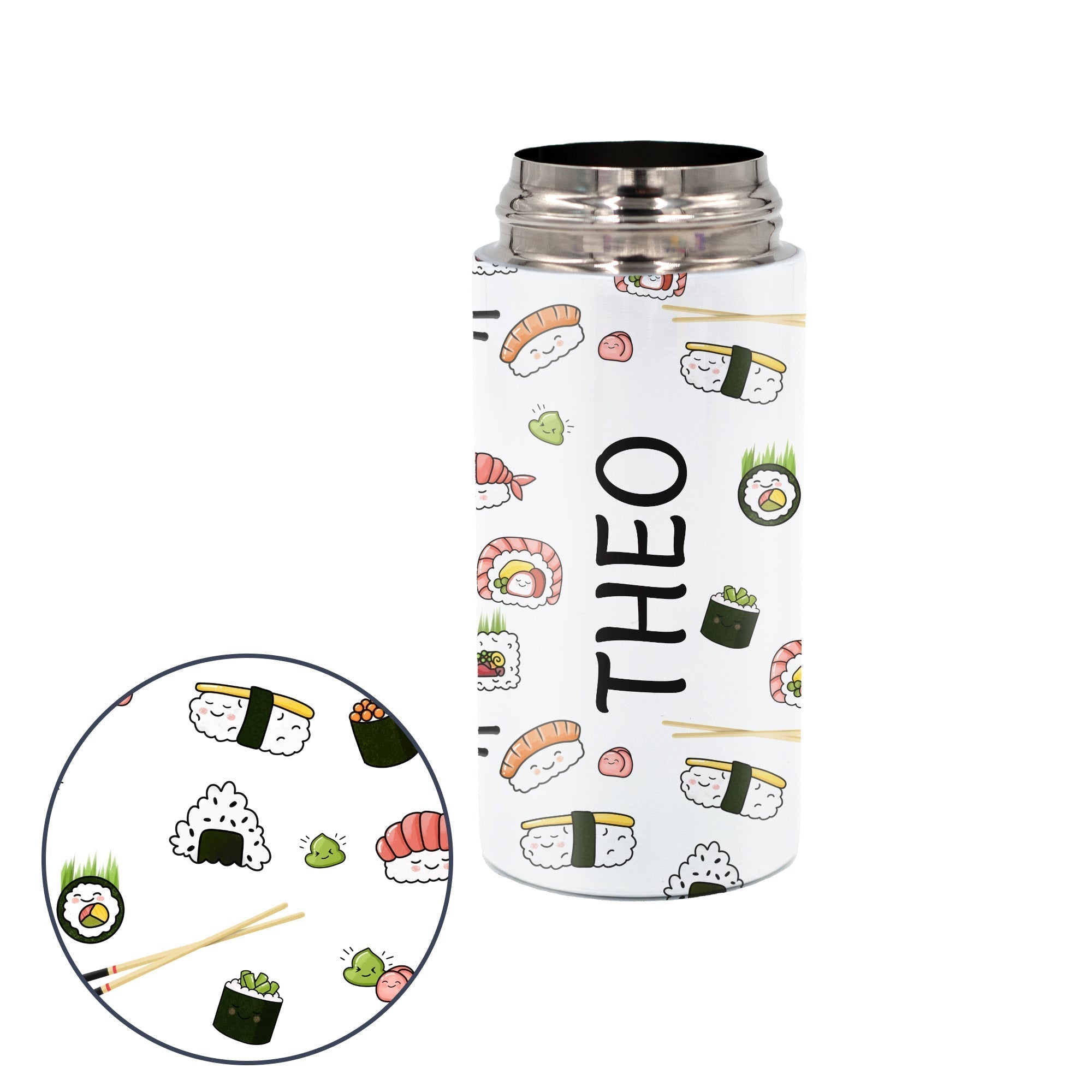 Kids Personalized 12 oz Water Bottle - Orange/Grey Lid