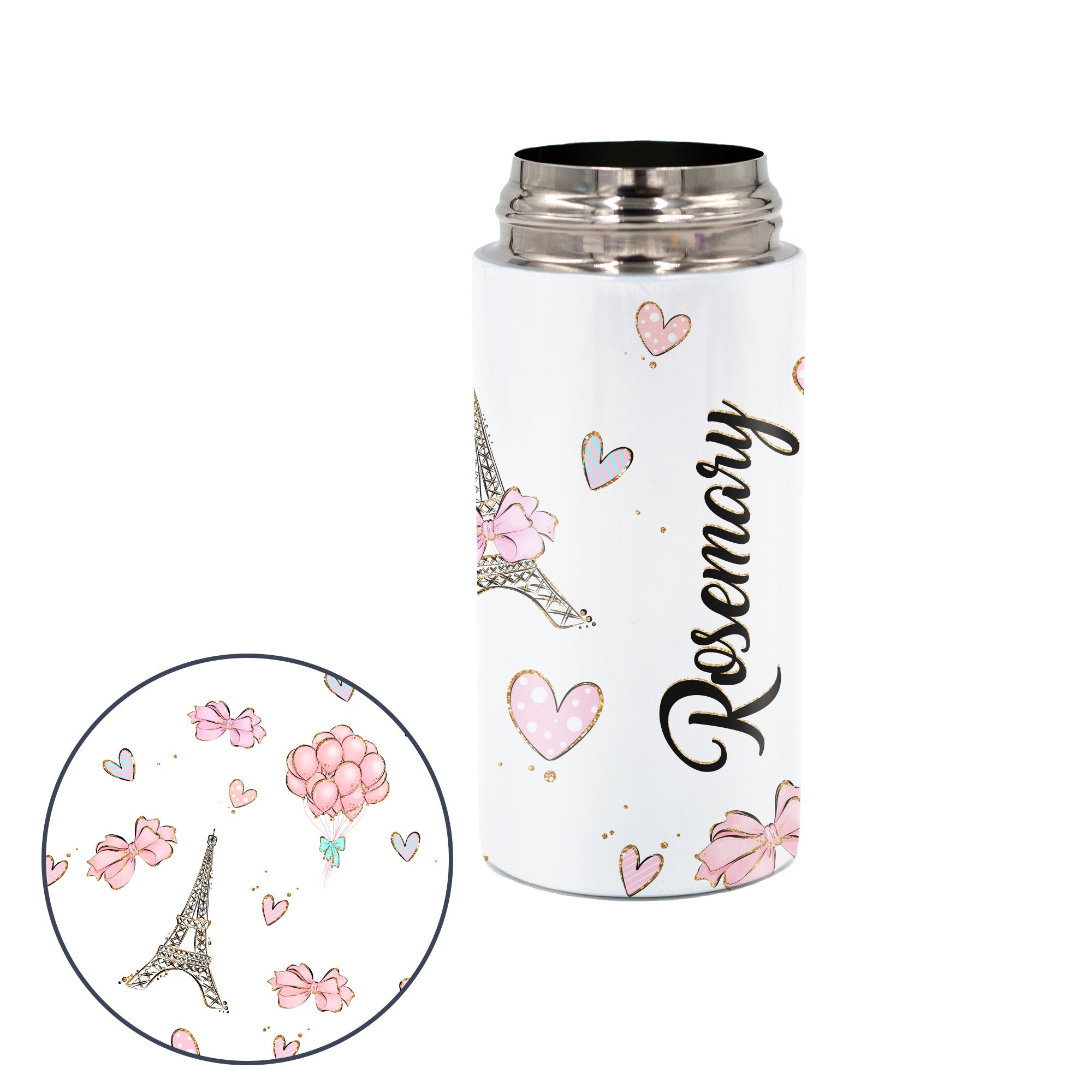 Kids Personalized 12 oz Water Bottle - Blue/Yellow Lid