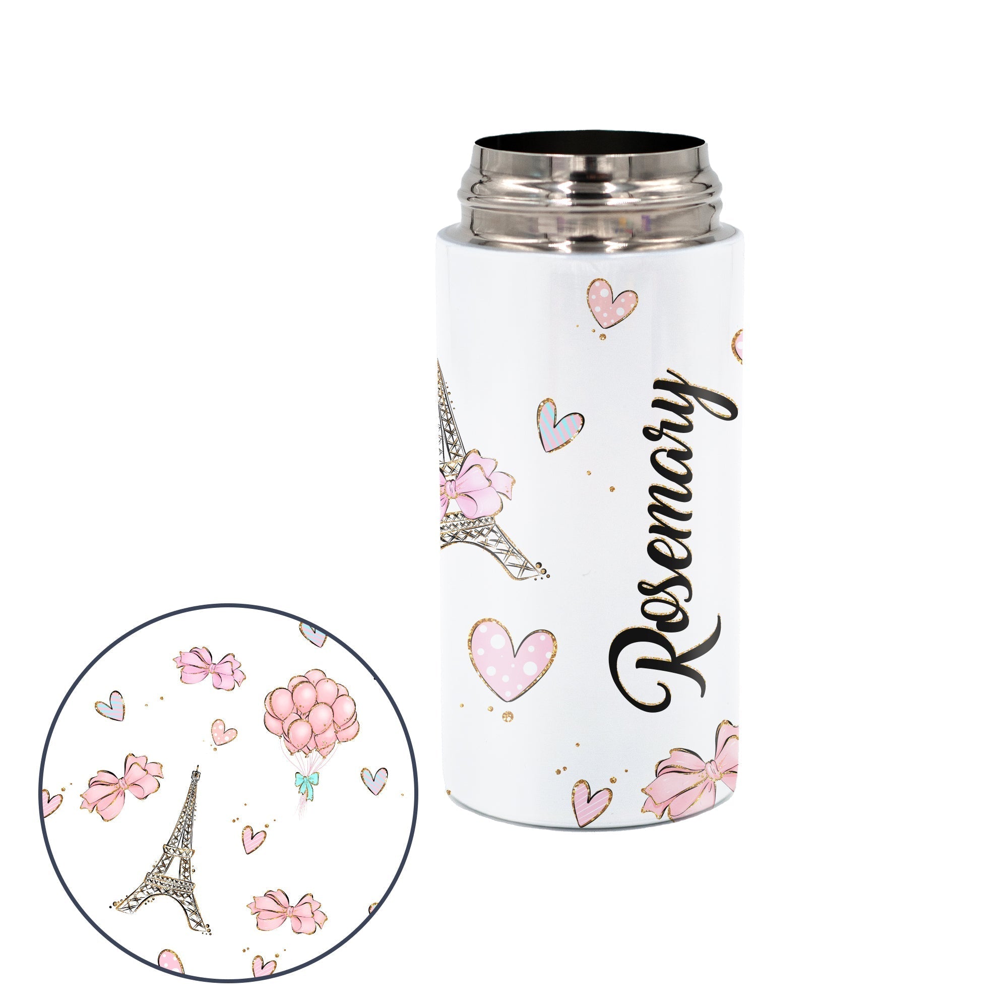Kids Personalized 12 oz Water Bottle - Orange/Grey Lid