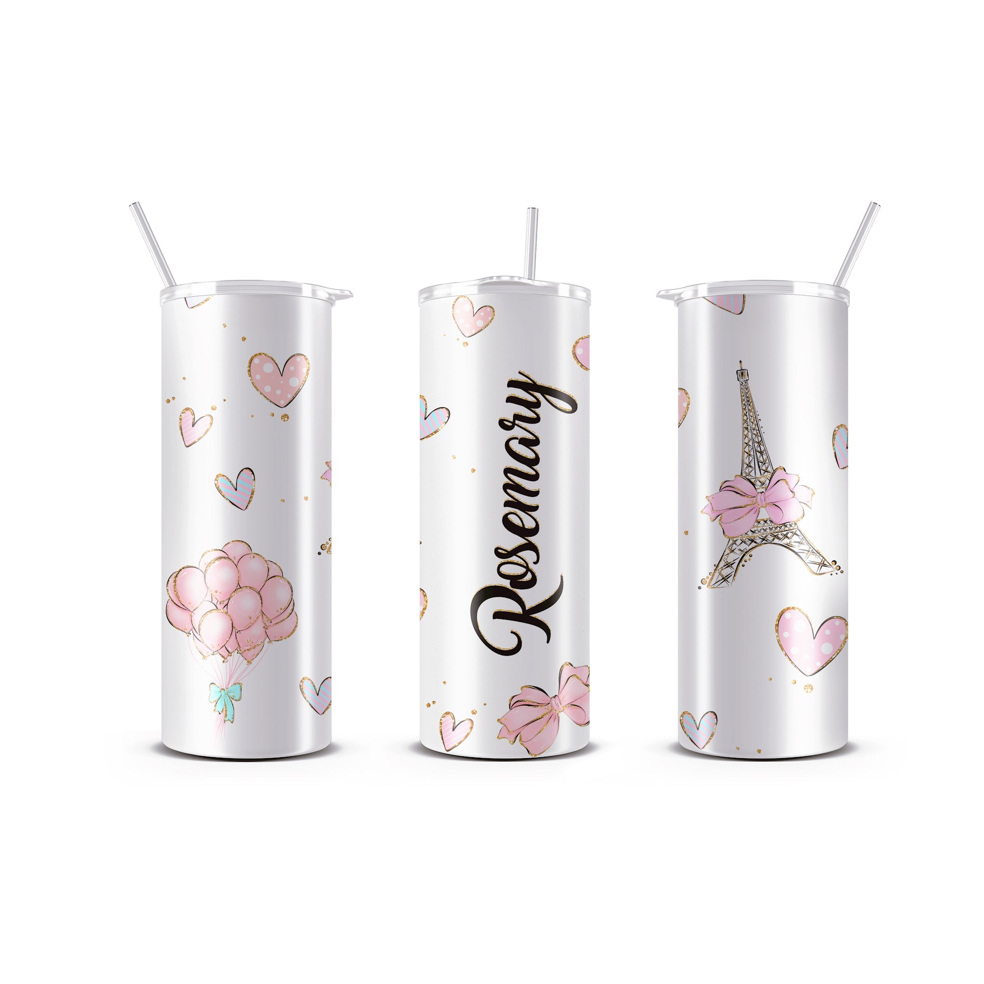 Personalized 20 oz Skinny Tumbler with Straw