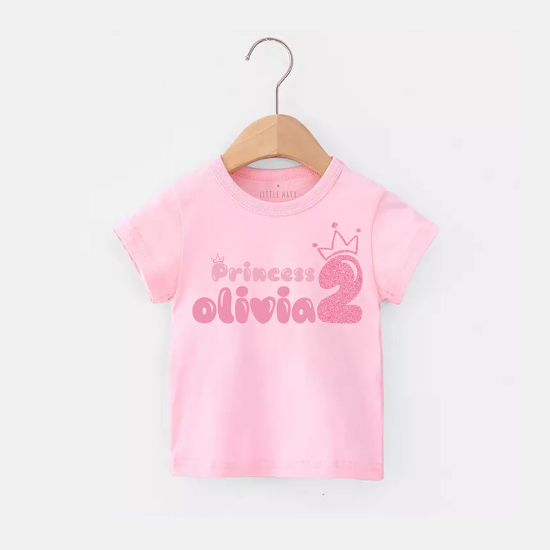 Personalized Princess Birthday T-Shirt - PINK