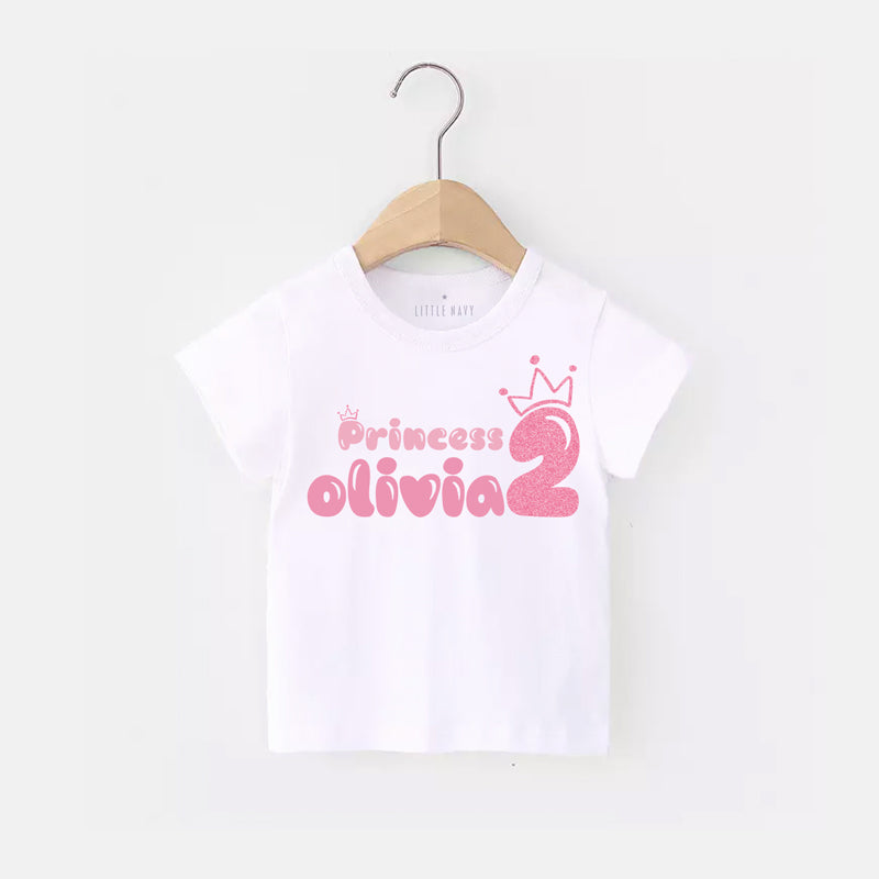 Personalized Princess Birthday T-Shirt - PINK