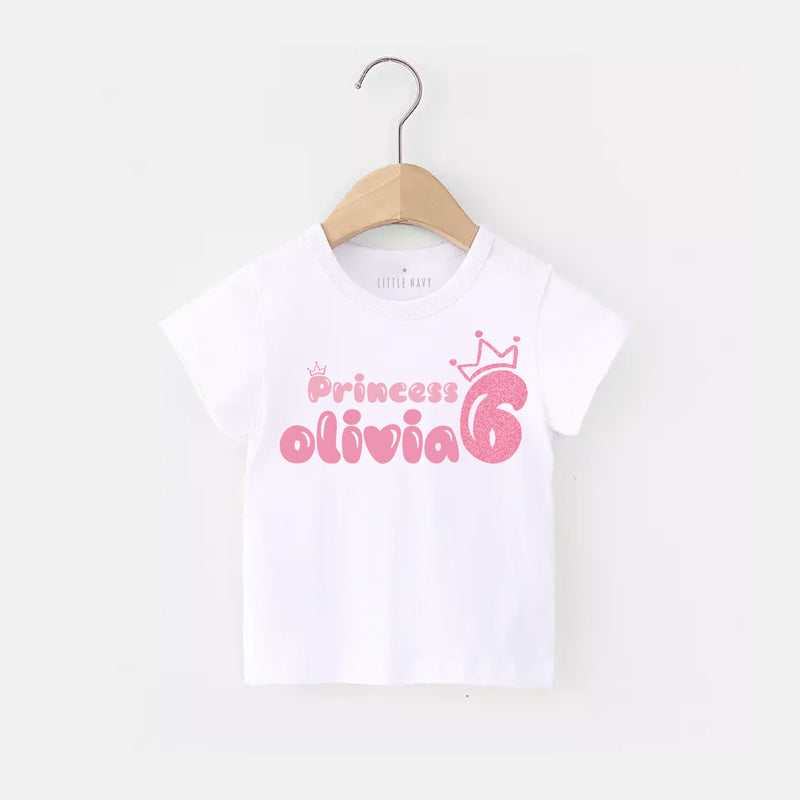 Personalized Princess Birthday T-Shirt - PINK
