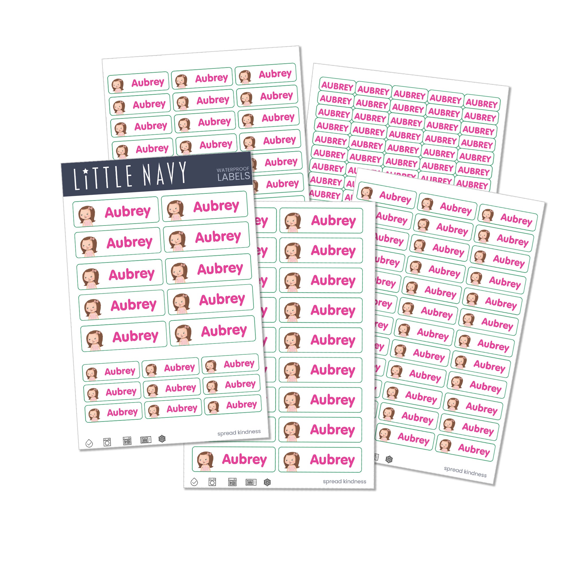 Rectangle  Label Pack - 204 Waterproof Labels (LITTLE ME)
