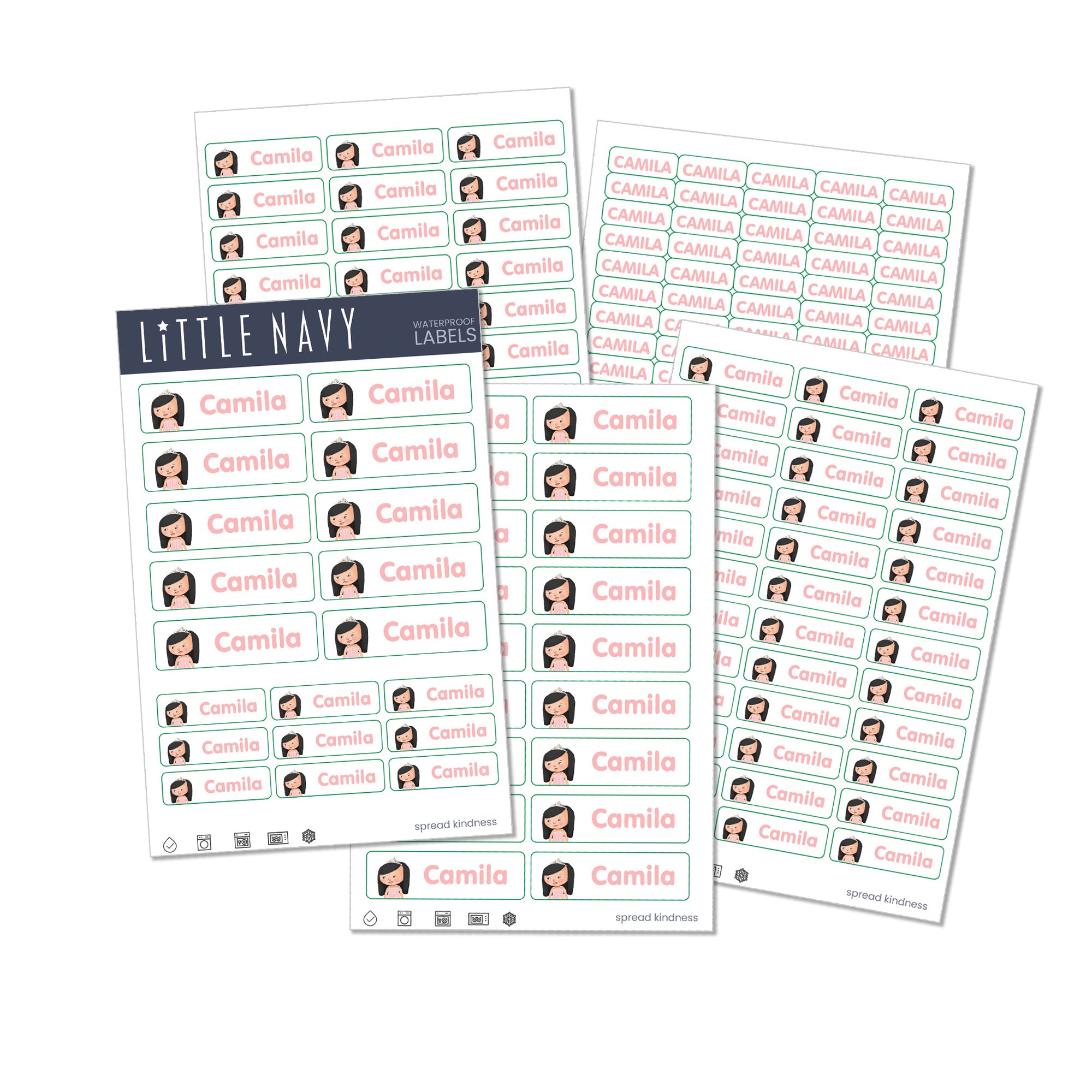 Rectangle  Label Pack - 204 Waterproof Labels (LITTLE ME)