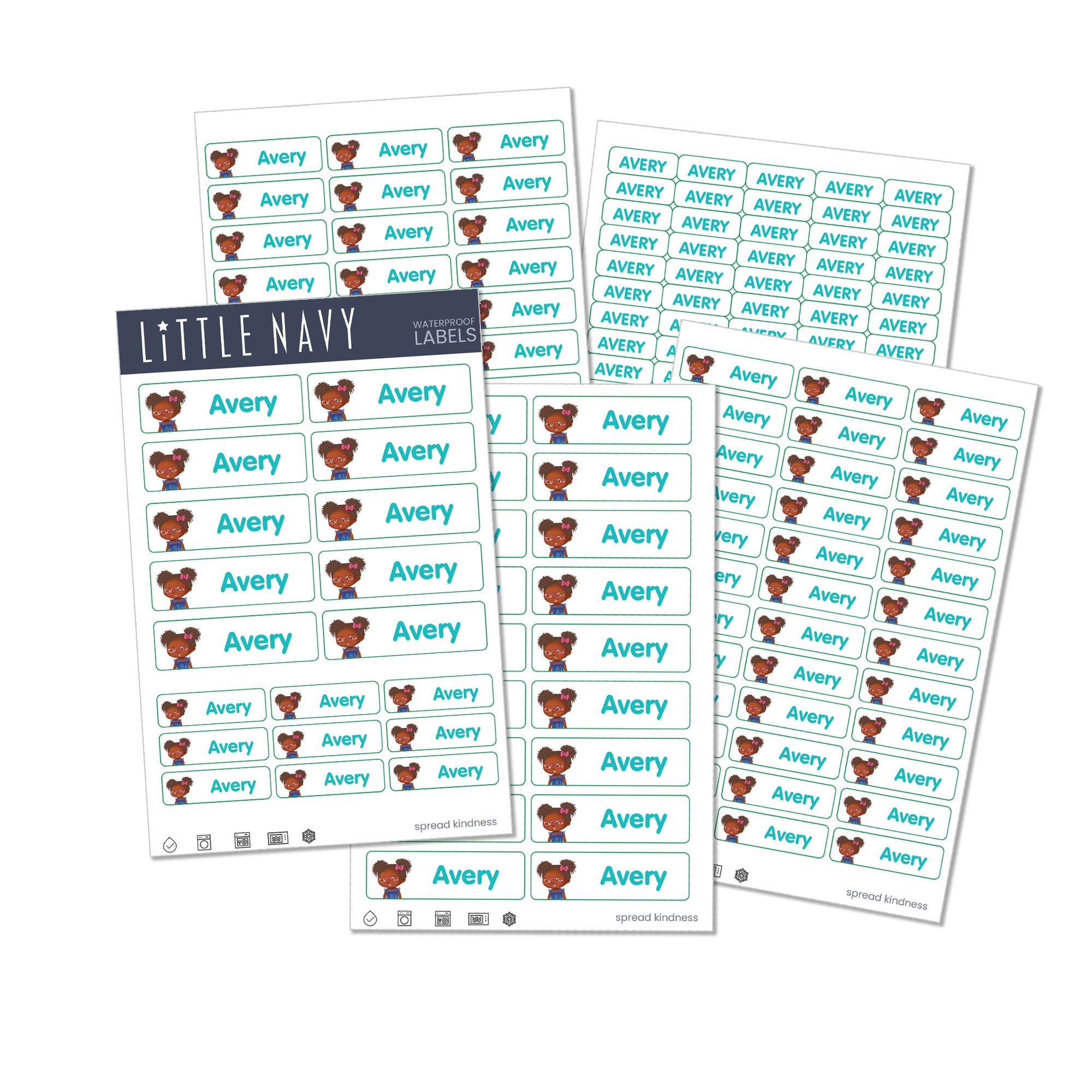 Rectangle  Label Pack - 204 Waterproof Labels (LITTLE ME)