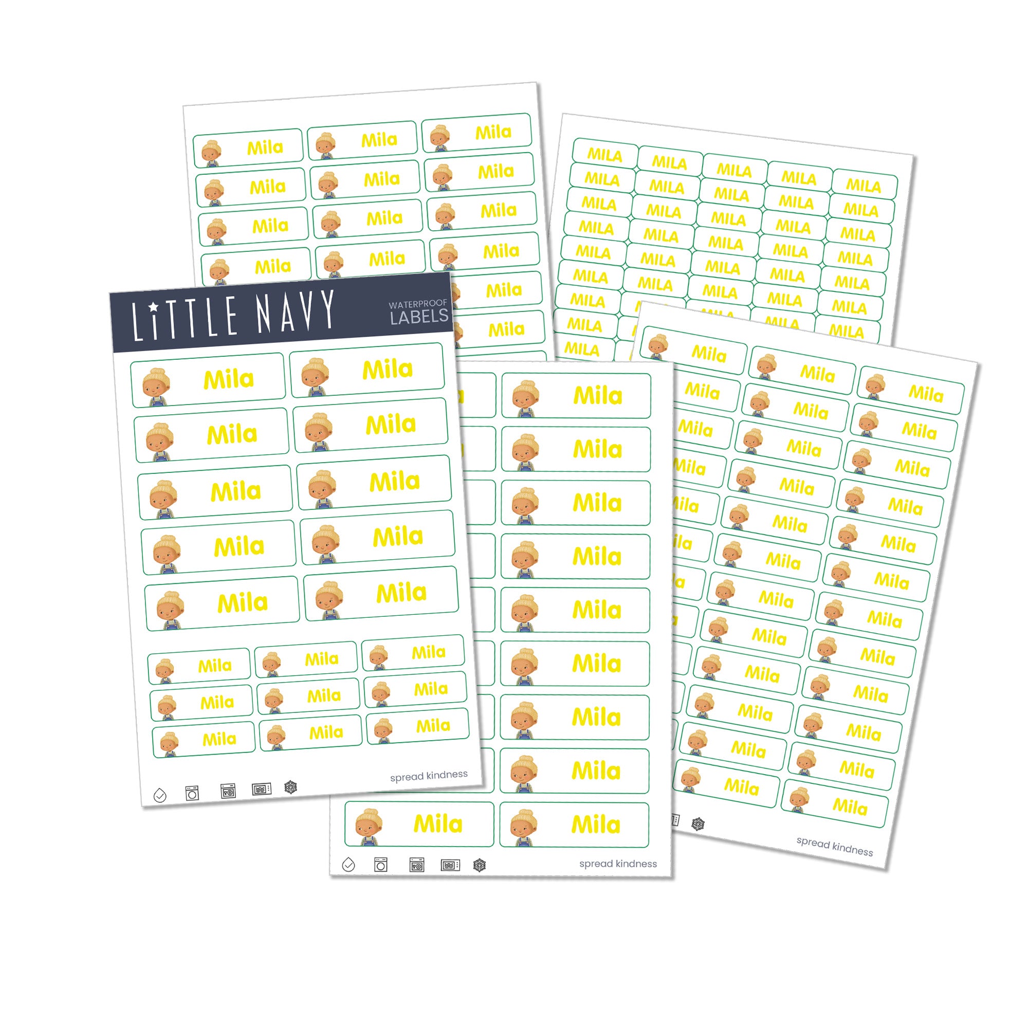 Rectangle  Label Pack - 204 Waterproof Labels (LITTLE ME)