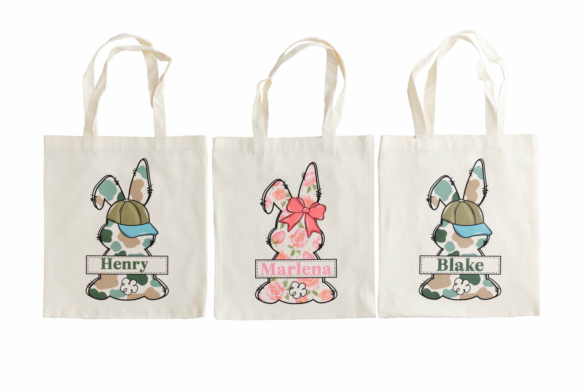 Easter '26 - Bunny Canvas Tote Bag Personalized