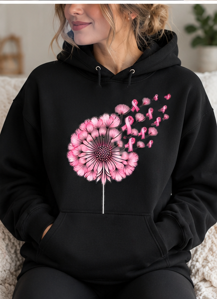 Dandelion Wish Hoodie - Breast Cancer Awareness