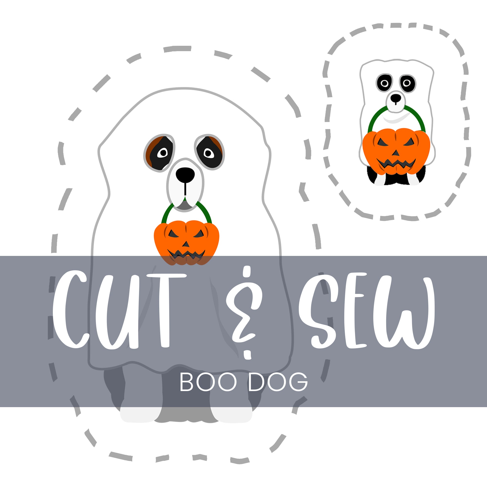 Cut & Sew (Fabric Panel) - Halloween Boo Dogs