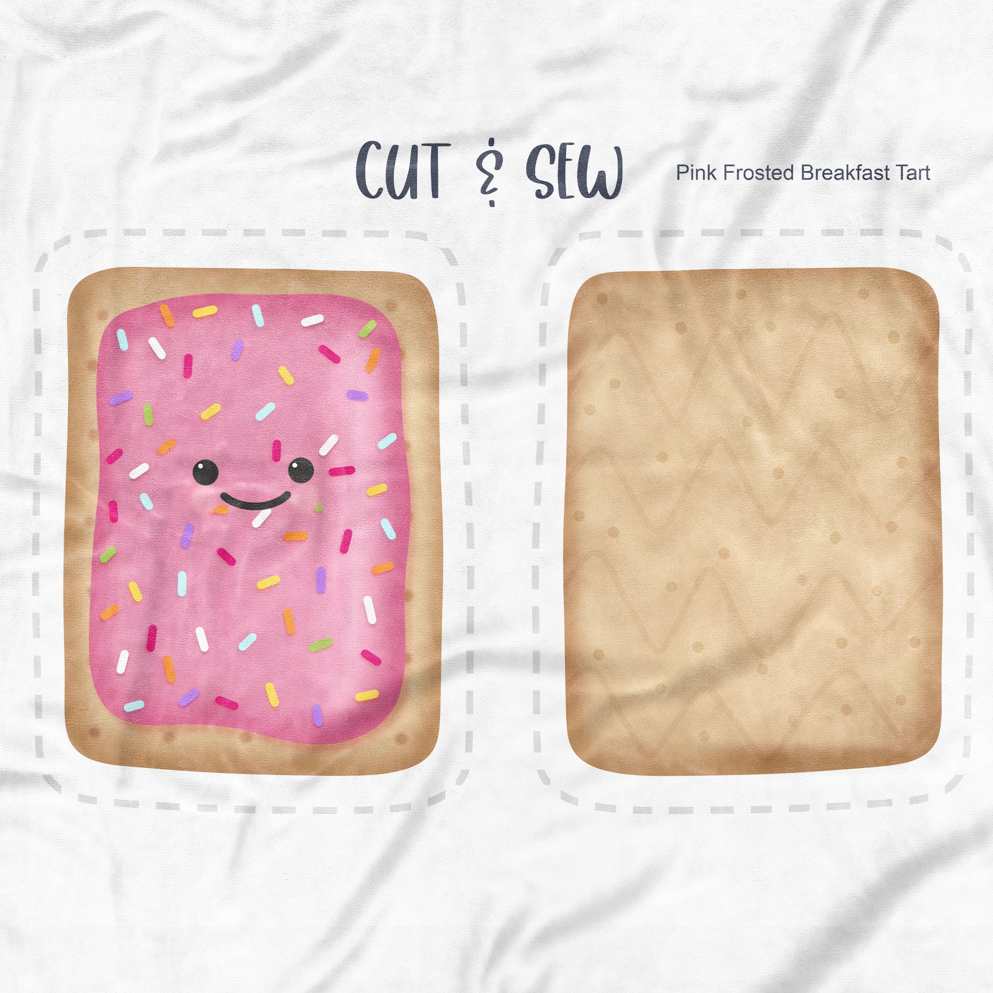 Cut & Sew (Fabric Panel) - Breakfast Tart Plush (PINK)