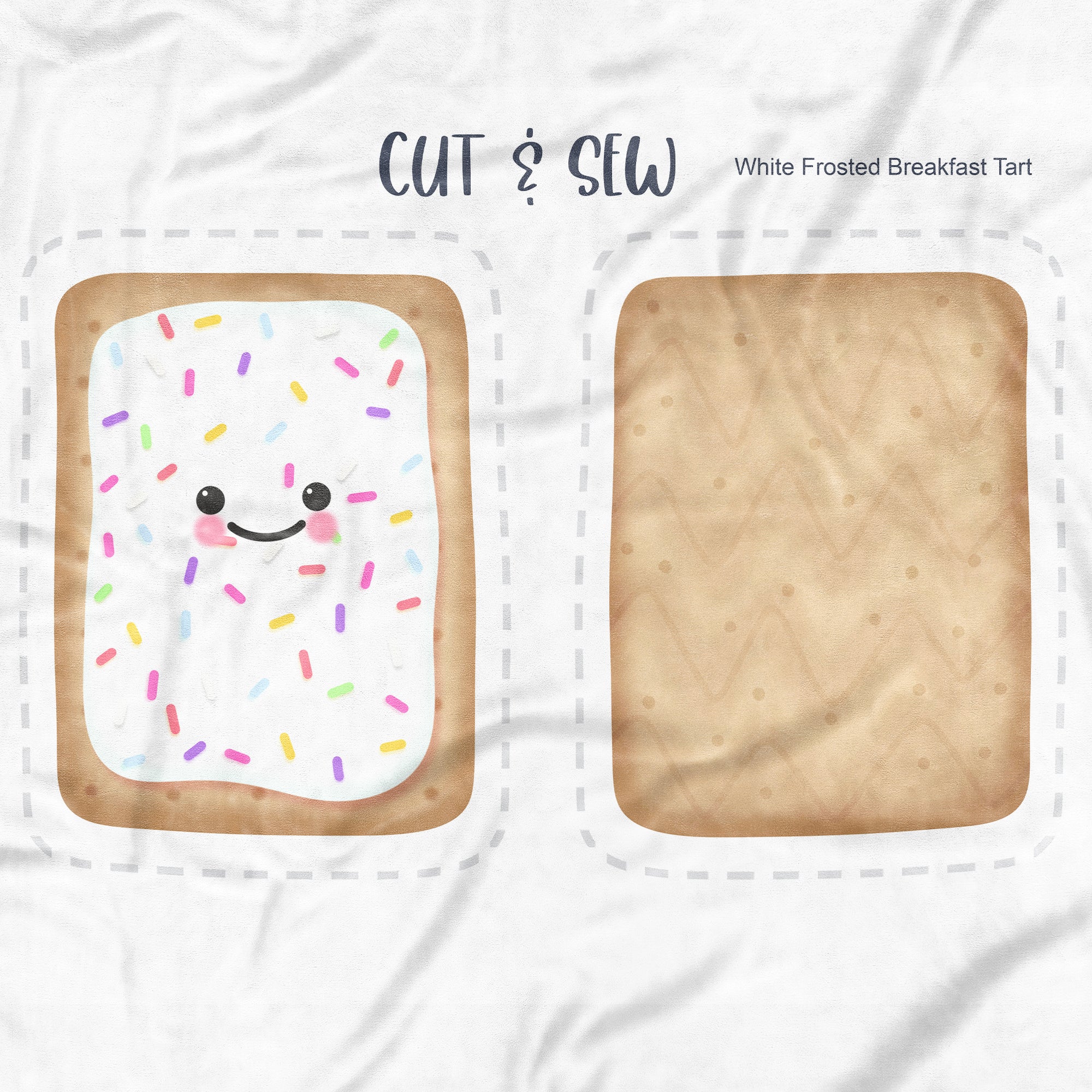 Cut & Sew (Fabric Panel) - Breakfast Tart Plush (WHITE)