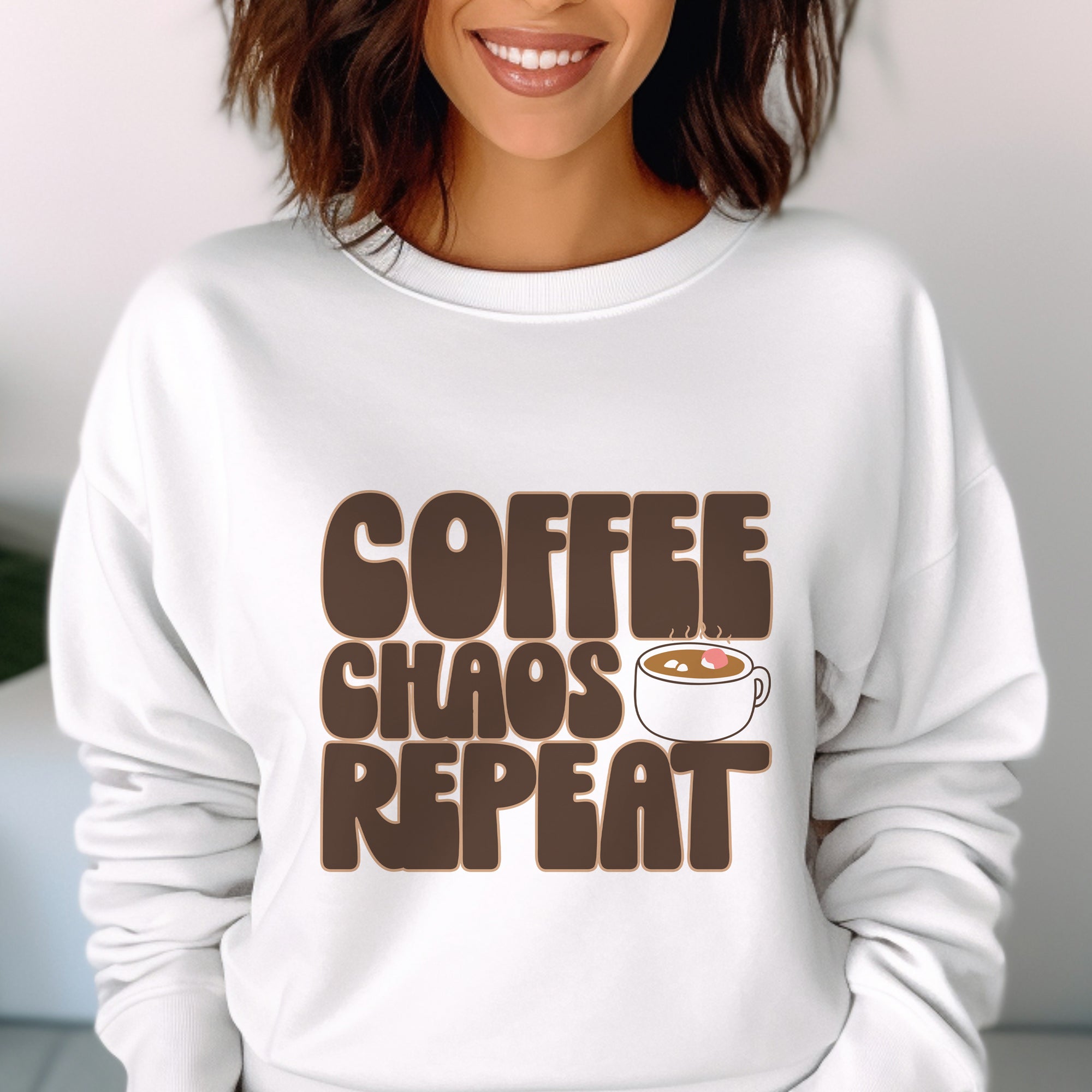 Coffee Chaos Repeat -  CREWNECK SWEATSHIRT
