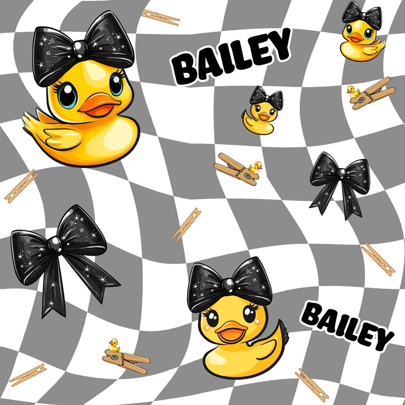 Personalized Oversized Blanket Hoodie - DUCKS, BOWS & PINS DESIGN