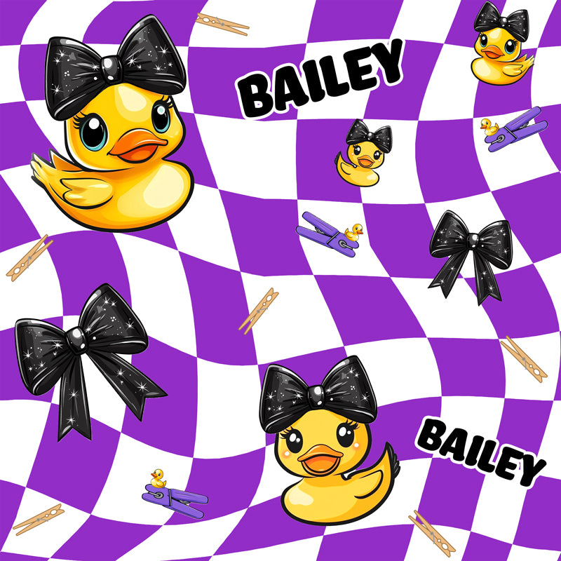 Personalized Oversized Blanket Hoodie - DUCKS, BOWS & PINS DESIGN