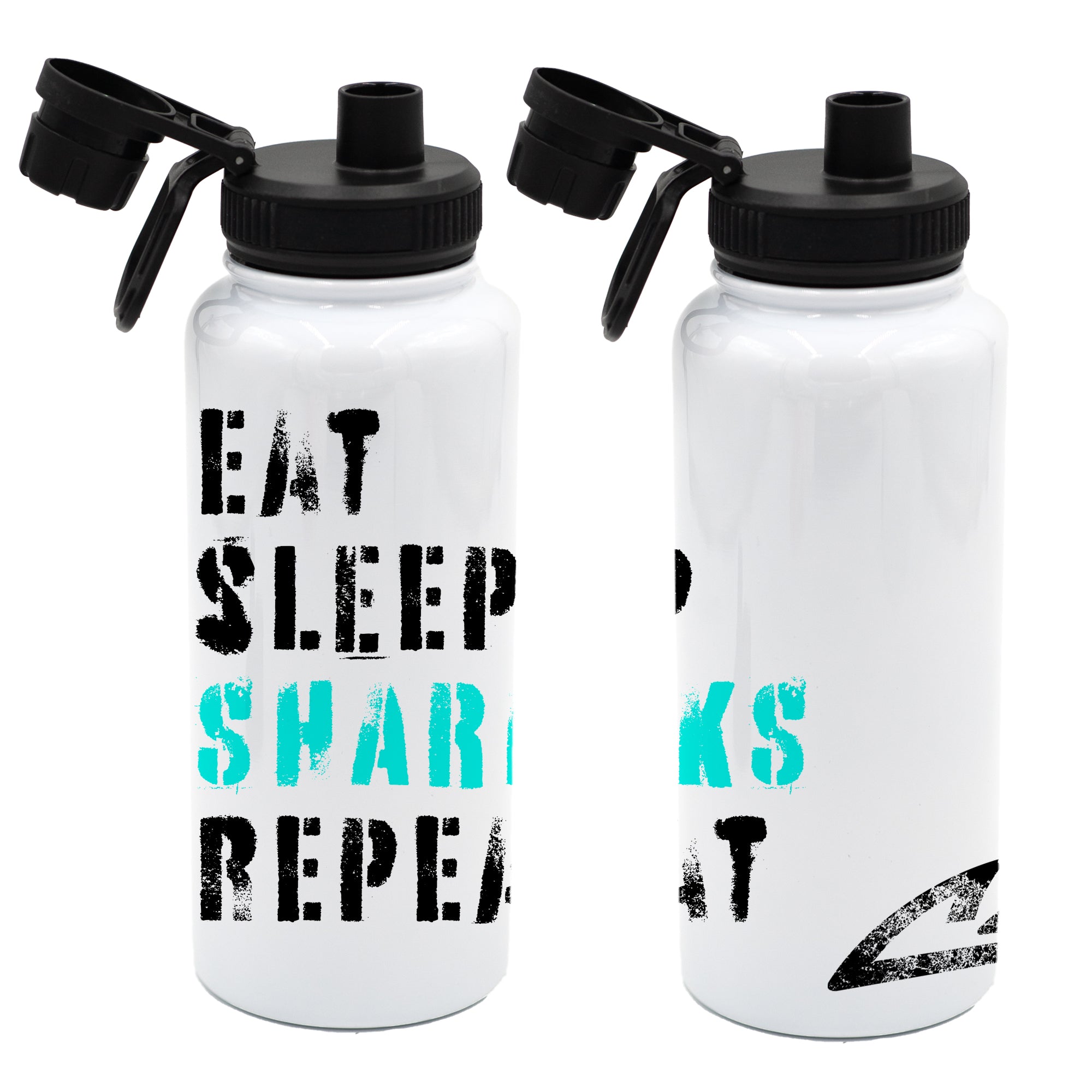 CSS - Eat Sleep Sharks Repeat - 32oz Sport Bottle - Little Navy