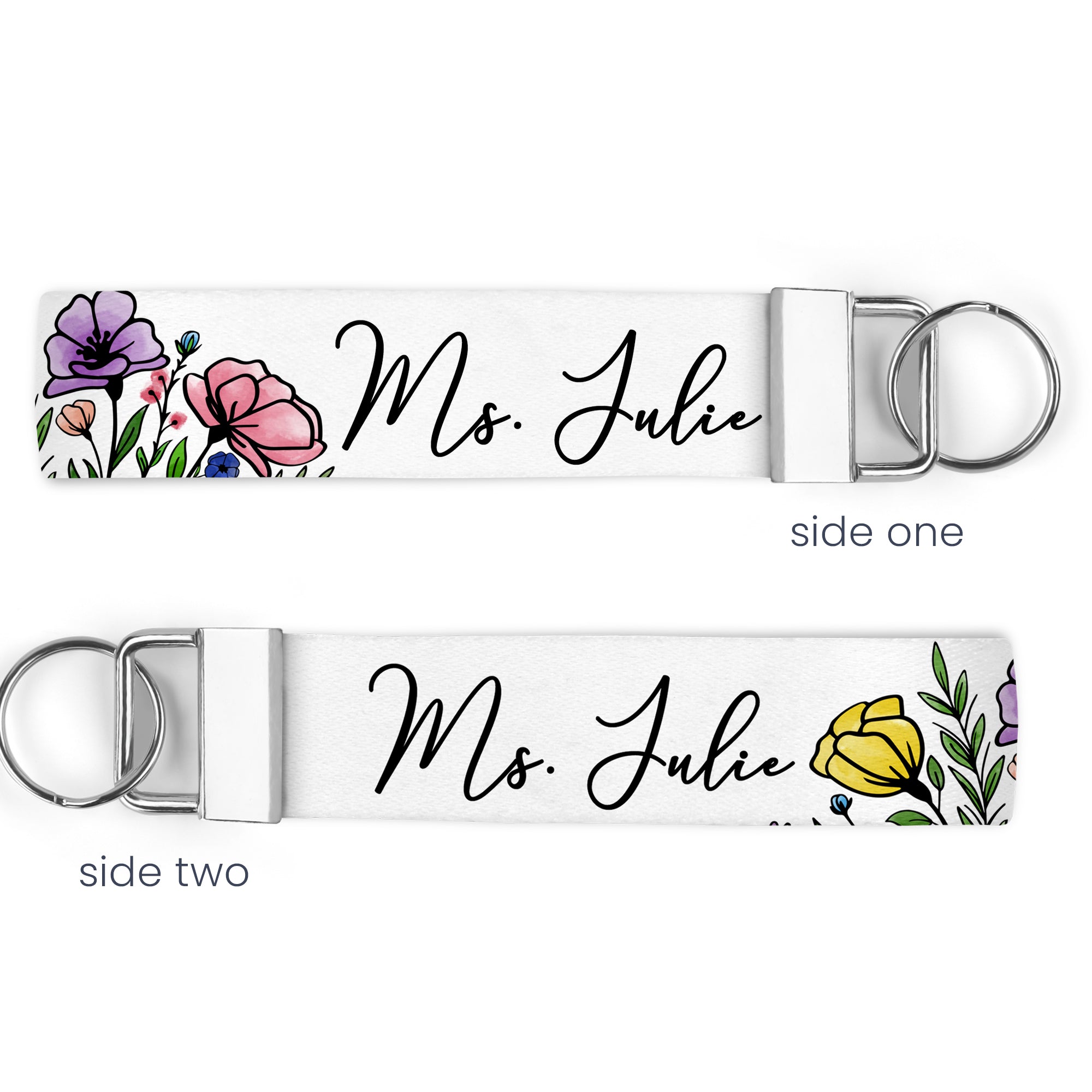 Personalized Floral KeyChain