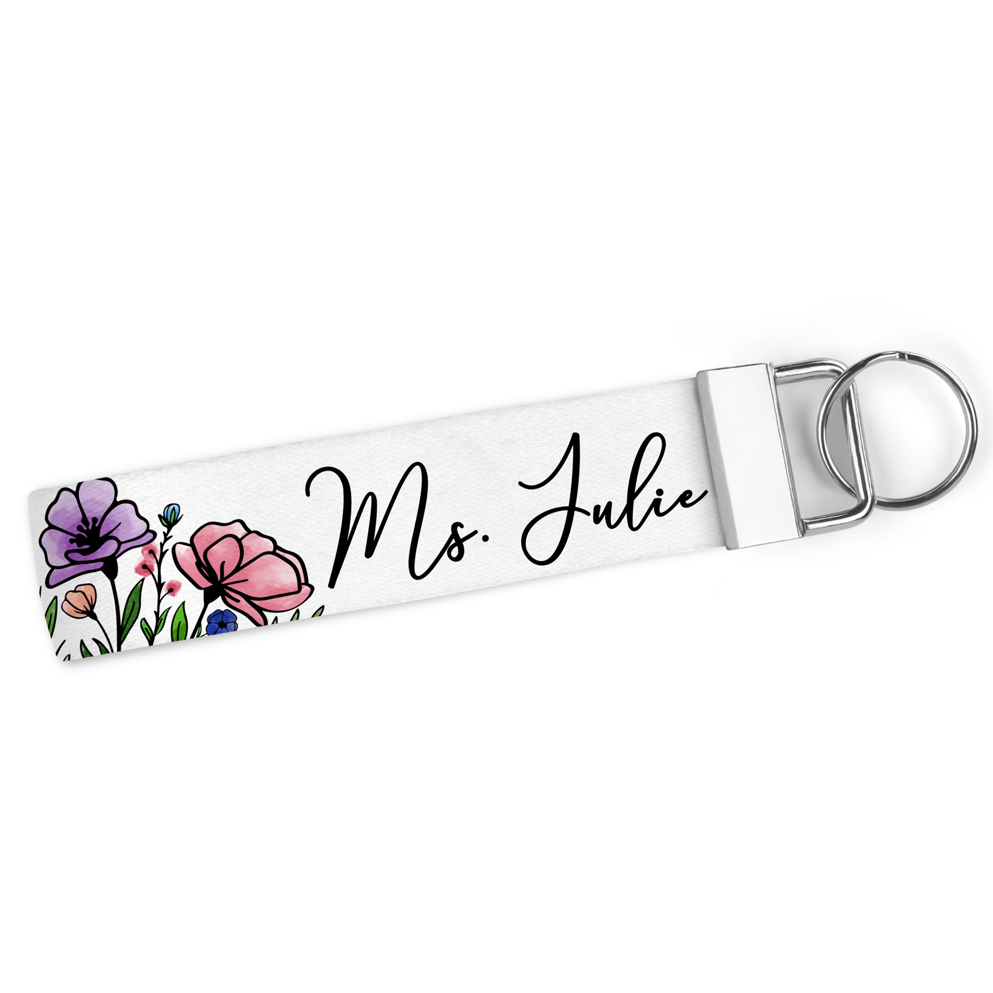 Personalized Floral KeyChain