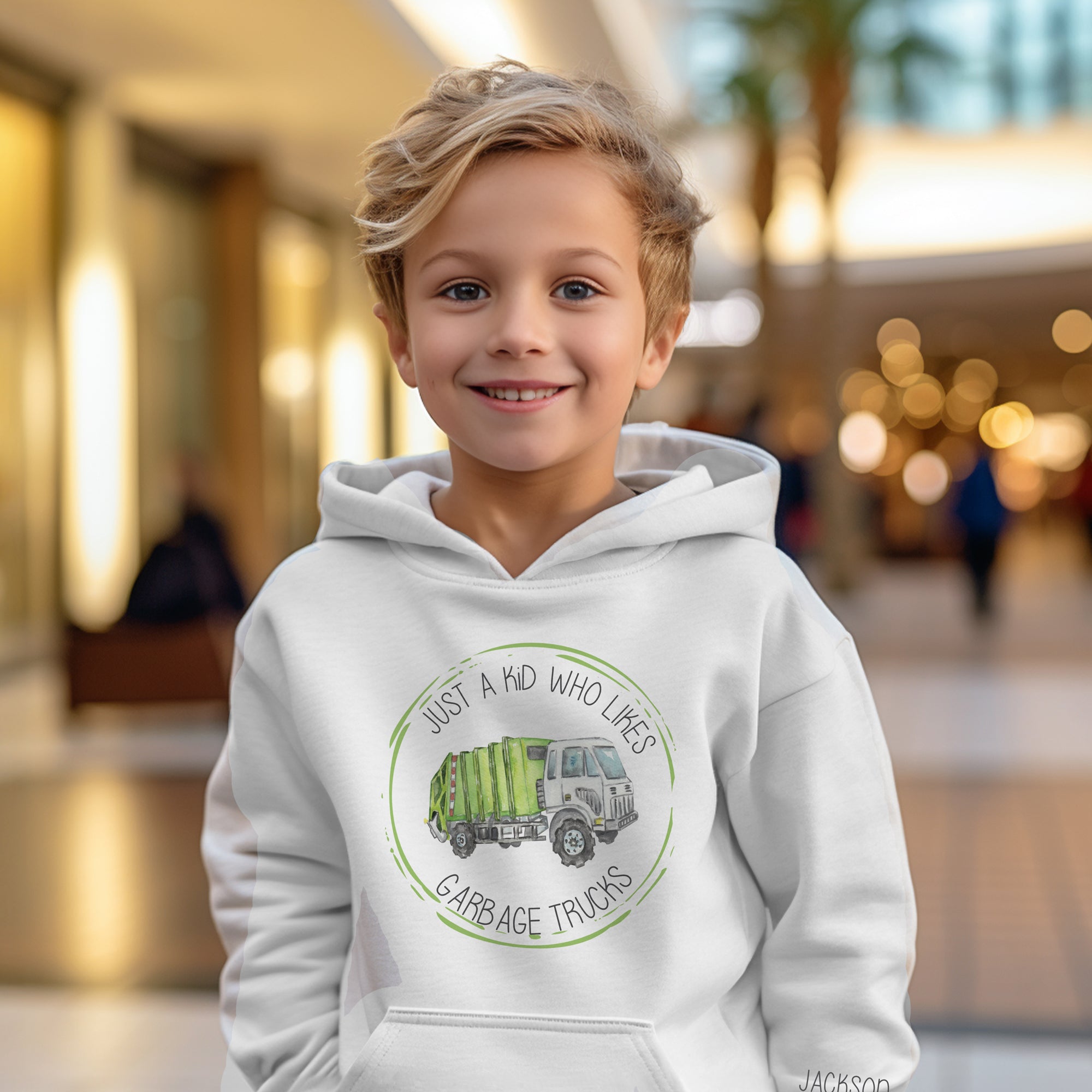 Just a Kid who likes GARBAGE TRUCKS - Personalized Apparel