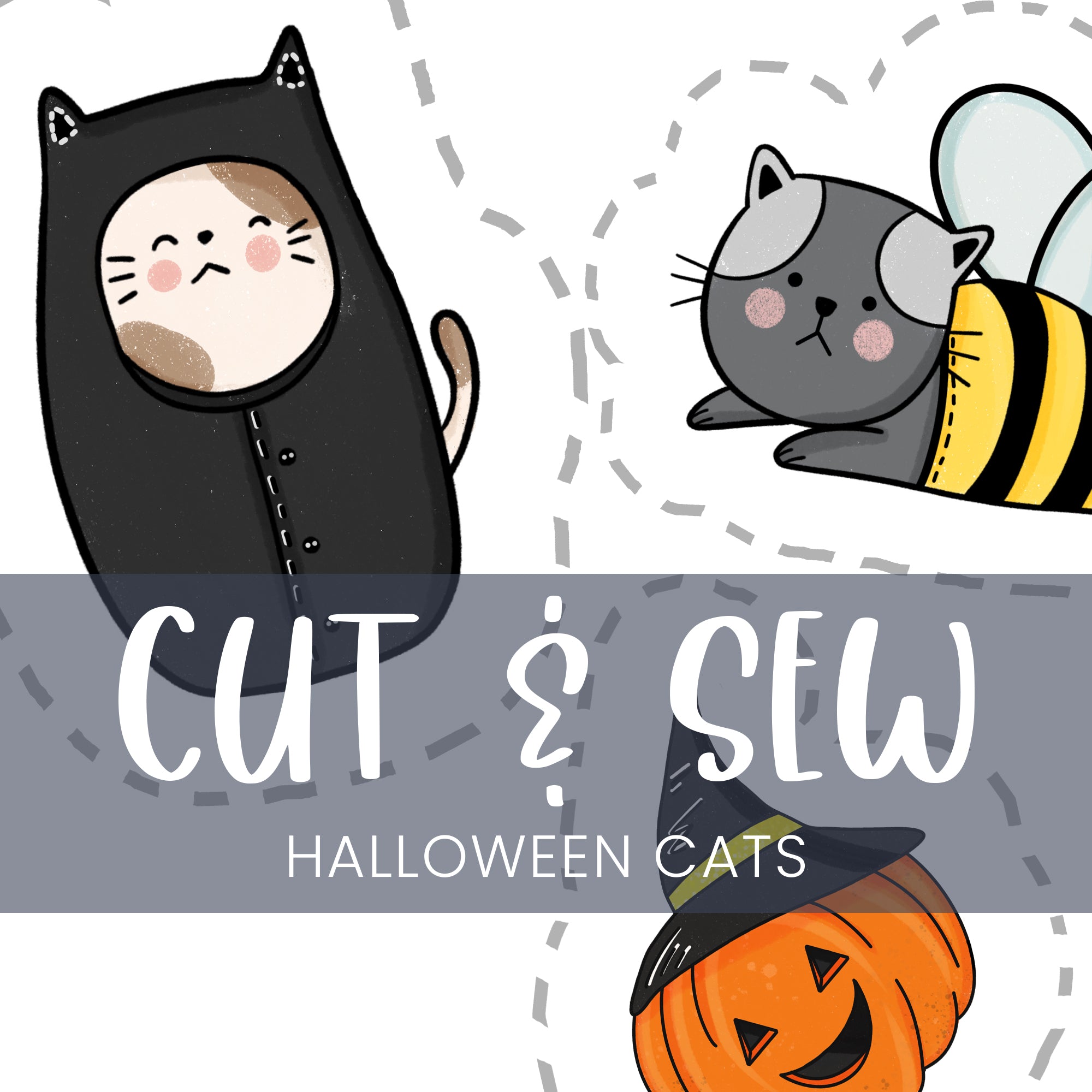 Cut & Sew (Fabric Panel) - Halloween Cats