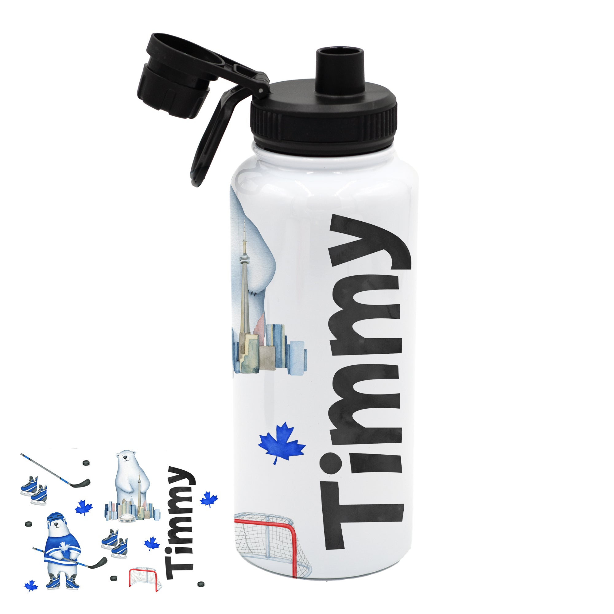 Personalized 32 oz Sport Water Bottle - SPORT THEME