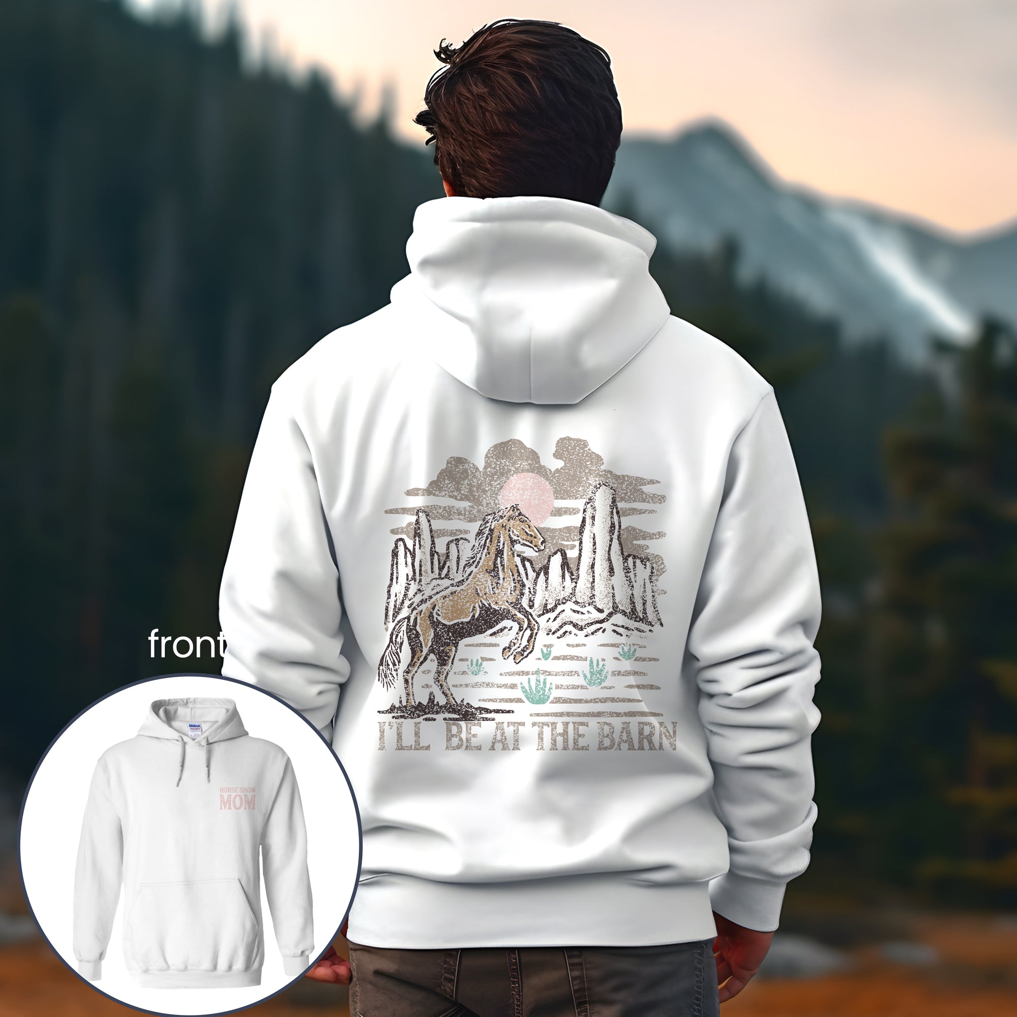 PERSONALIZED I'LL BE AT THE BARN - HOODIE SWEATSHIRT