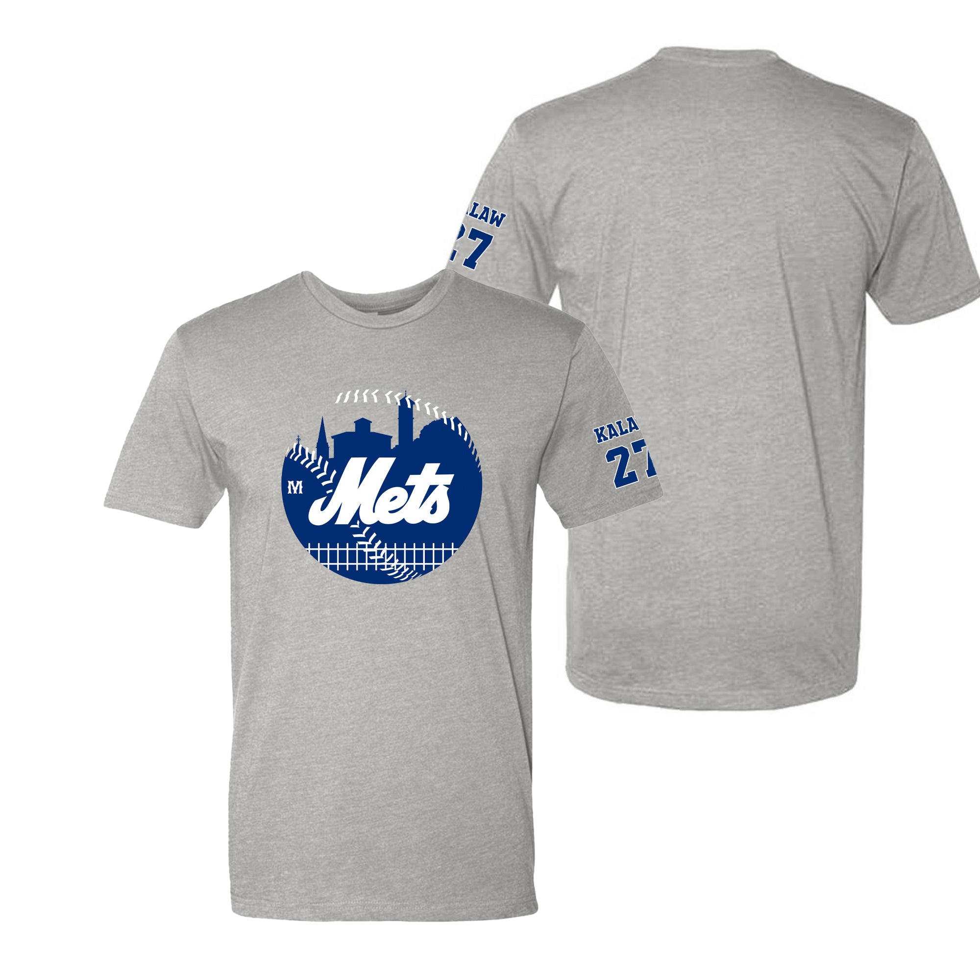 Milton Mets Baseball - Large Blue Mets Logo - Personalized TSHIRT (Adult/Youth)