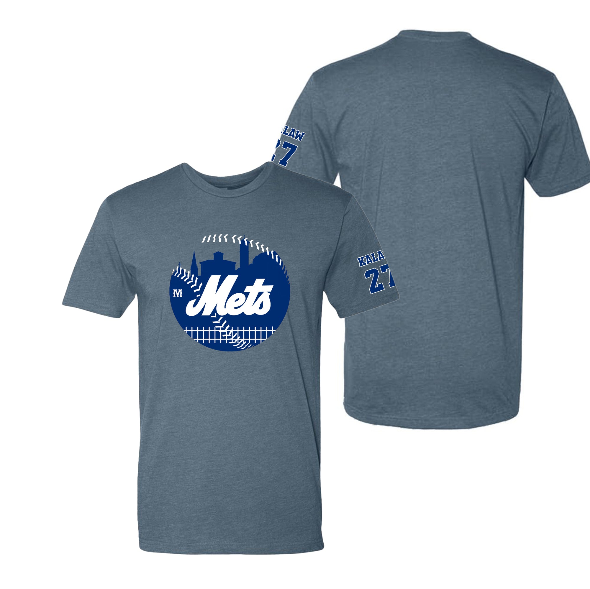 Milton Mets Baseball - Large Blue Mets Logo - Personalized TSHIRT (Adult/Youth)