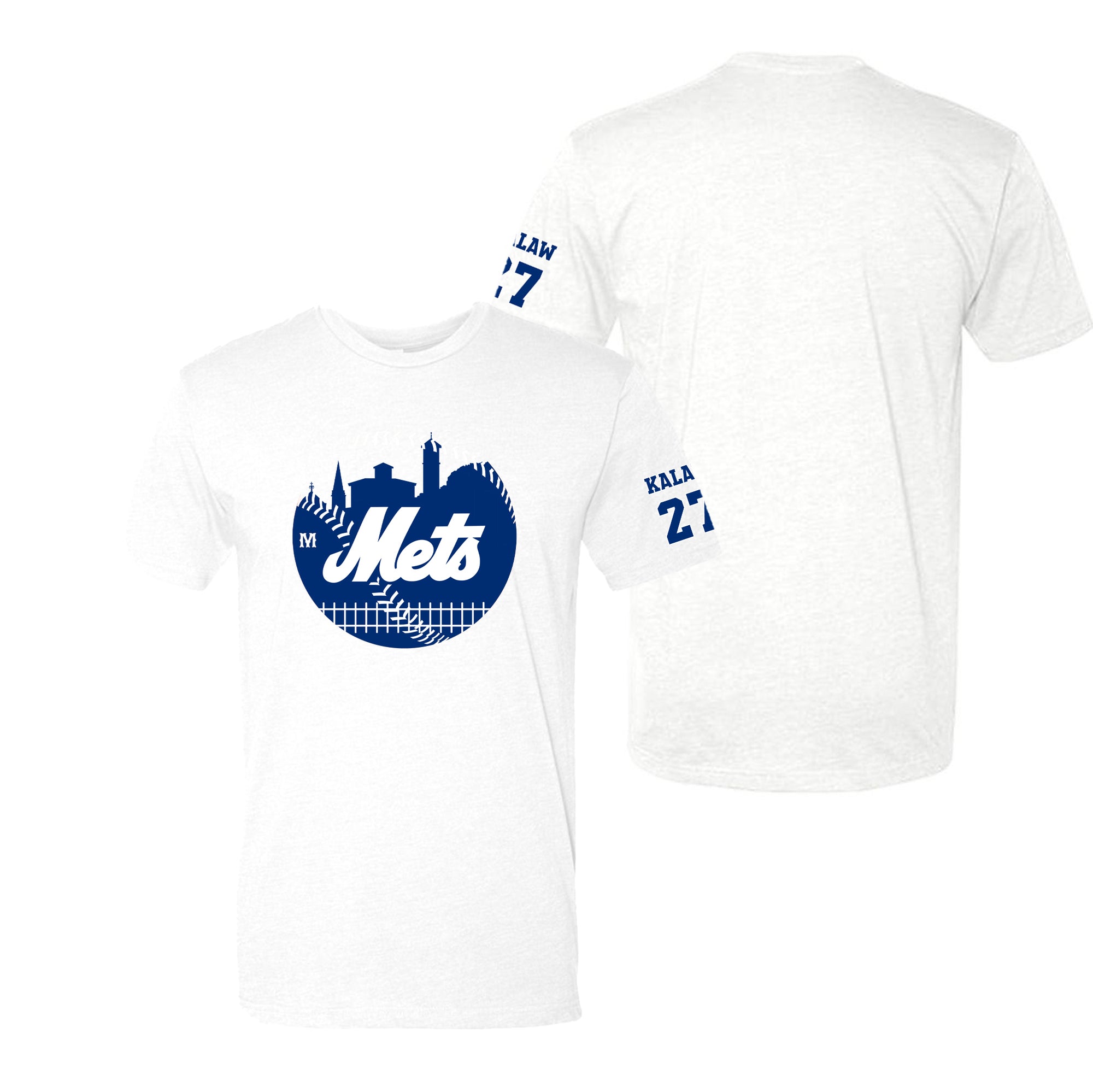 Milton Mets Baseball - Large Blue Mets Logo - Personalized TSHIRT (Adult/Youth)