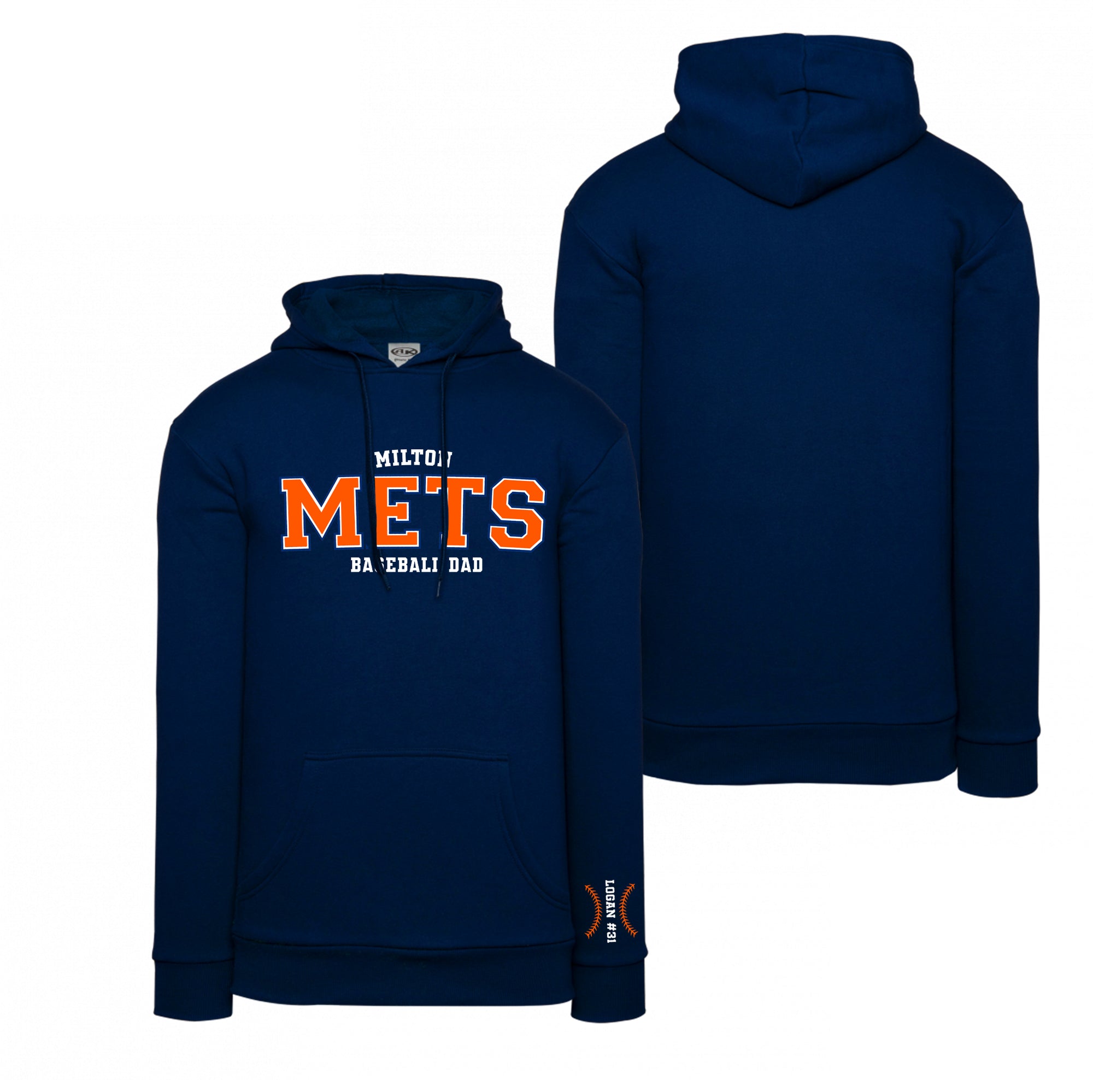 Milton Mets Baseball Varsity Apparel - Personalized Hoodie (Adult/Youth)