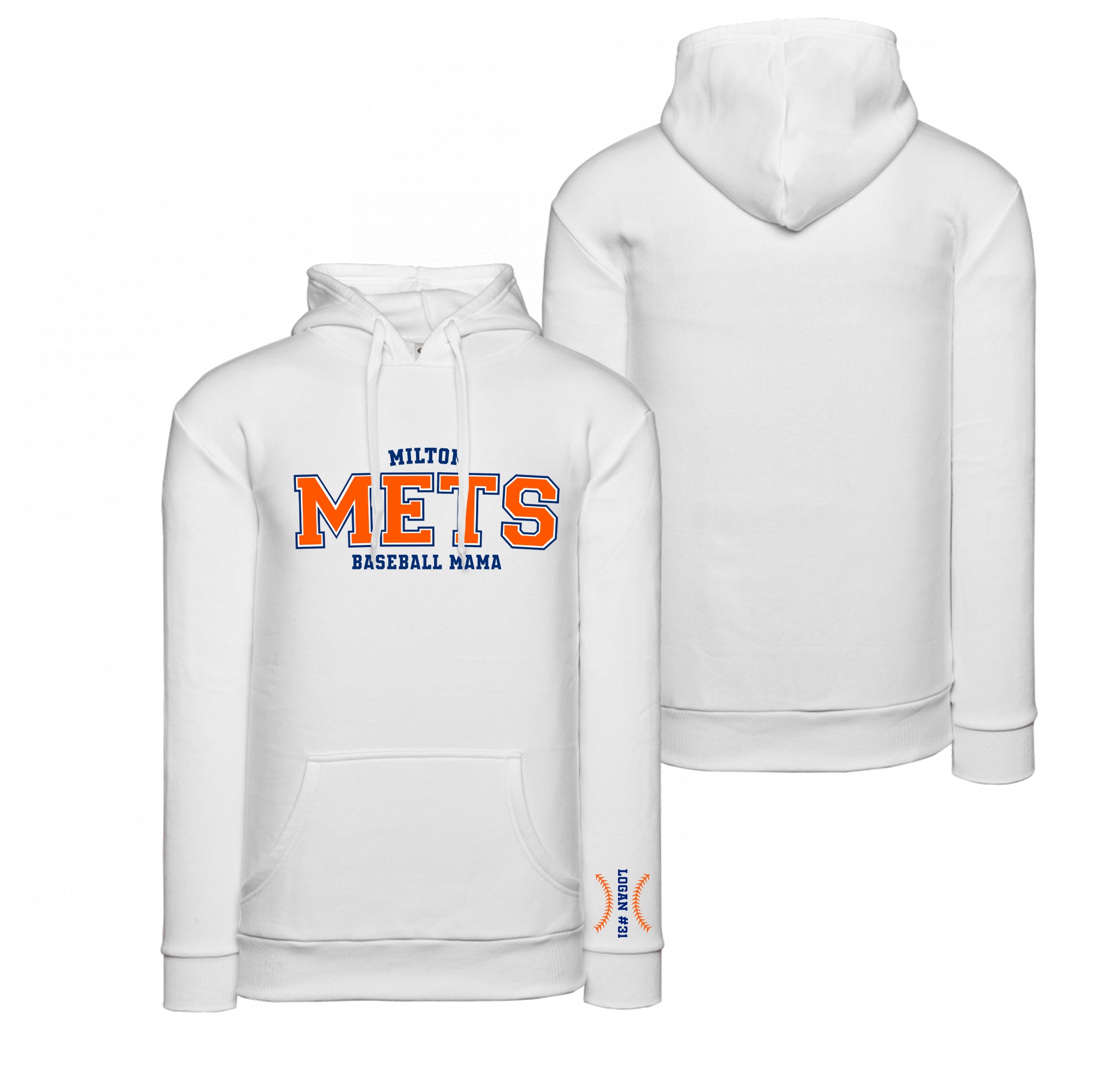 Milton Mets Baseball Varsity Apparel - Personalized Hoodie (Adult/Youth)