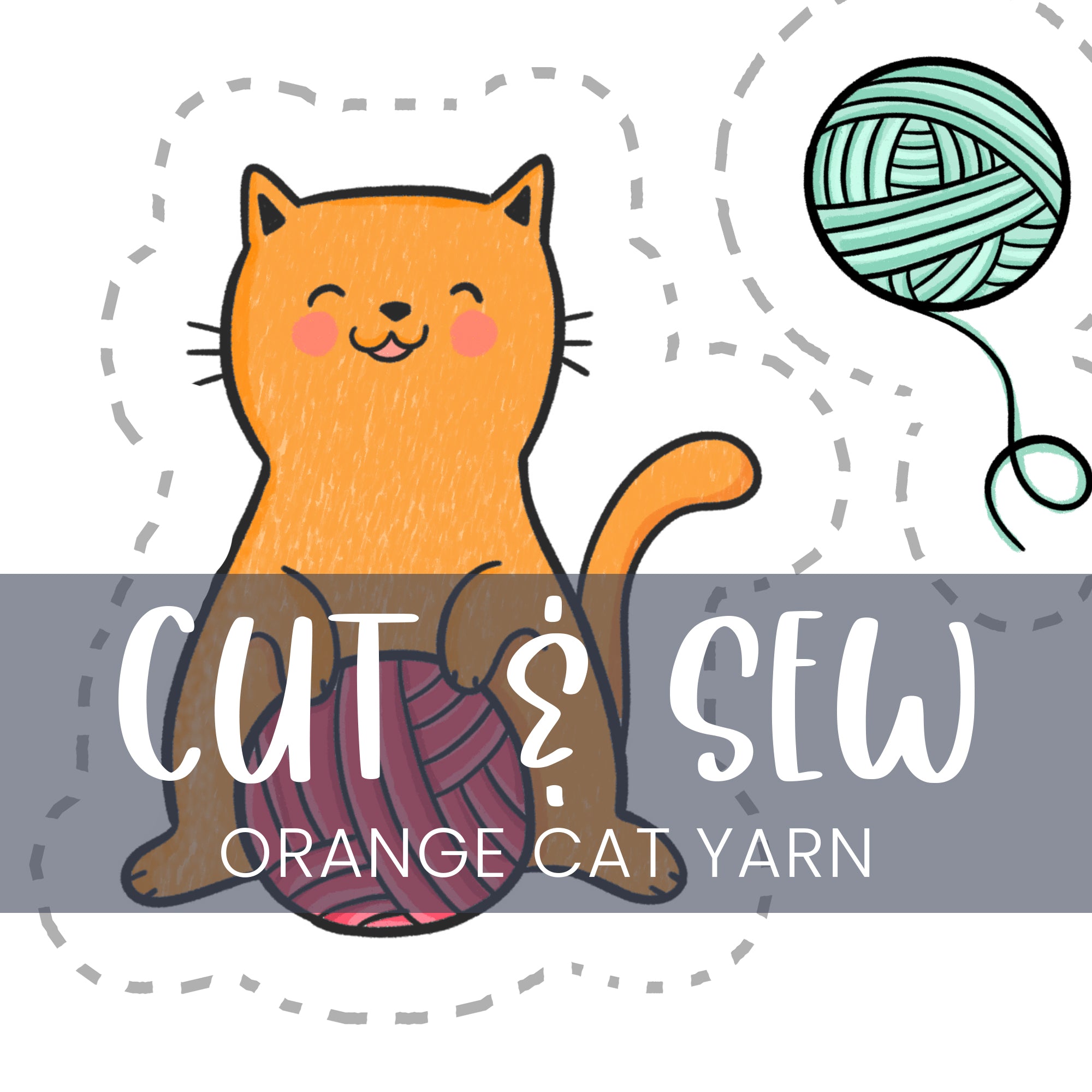 Cut & Sew (Fabric Panel) - Orange Cat Yarn