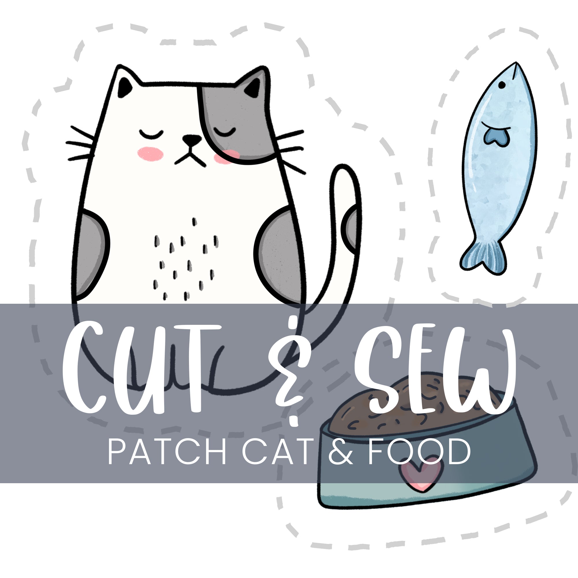 Cut & Sew (Fabric Panel) - Patch Cat & Food