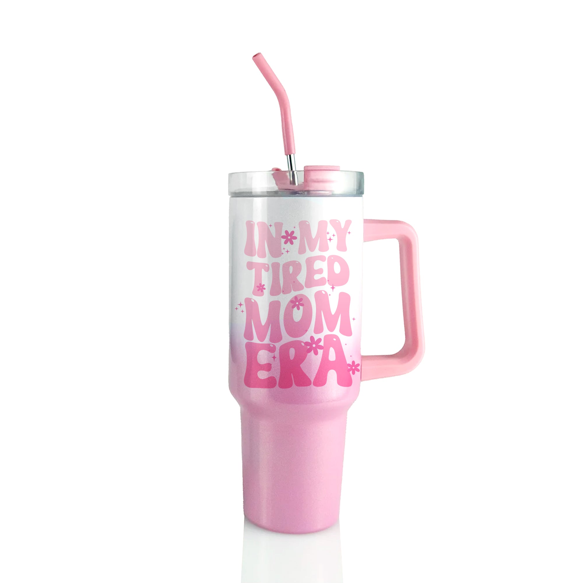 Mom Era - Personalized 40 oz Pink Ombre Tumbler