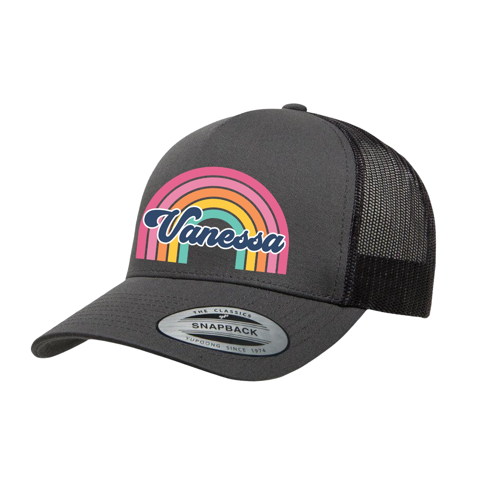 ADULT Personalized Hat - Rainbow Name
