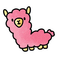 stickylabel_bestiesticker_llama_pink